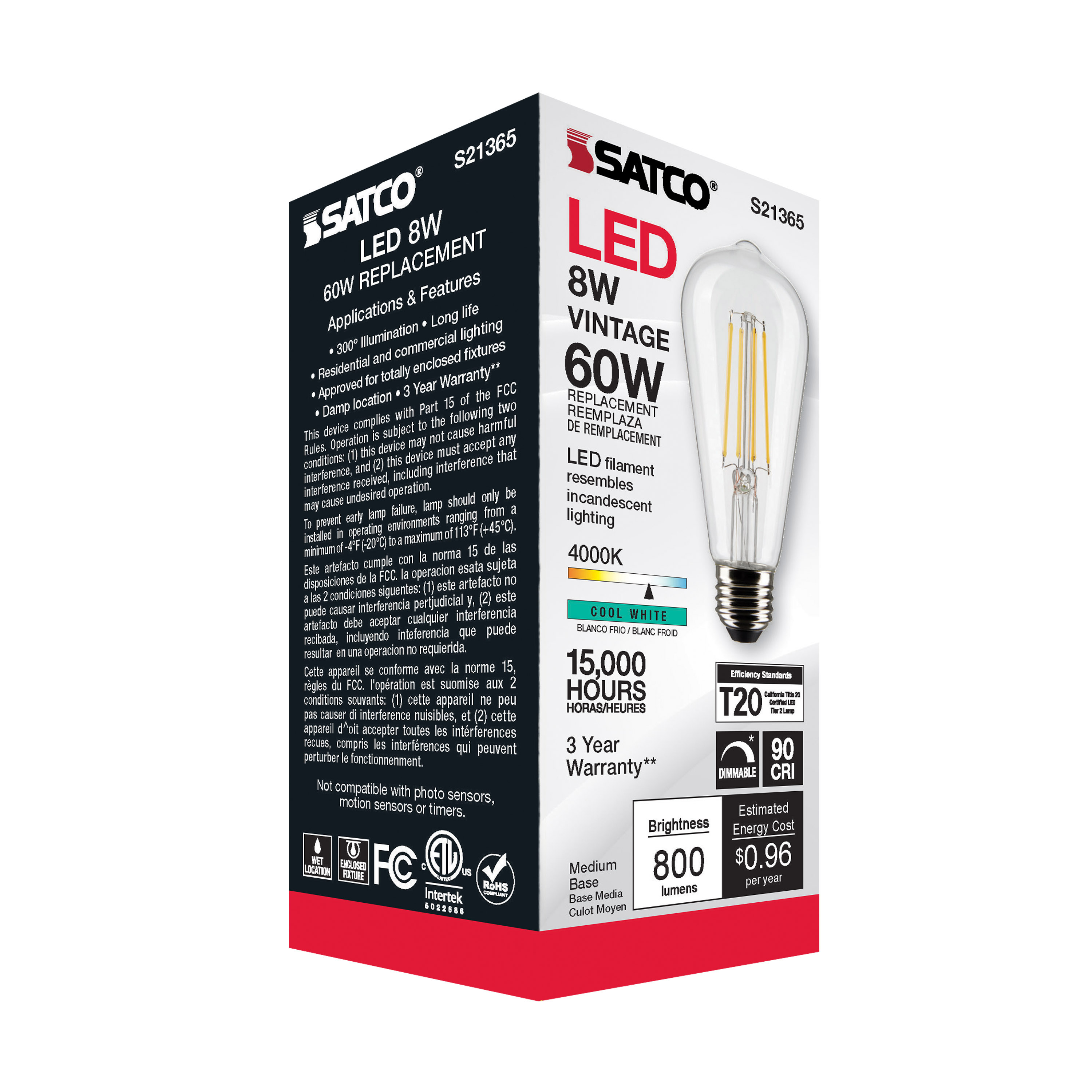 8ST19/CL/LED/940/E26 - S21365