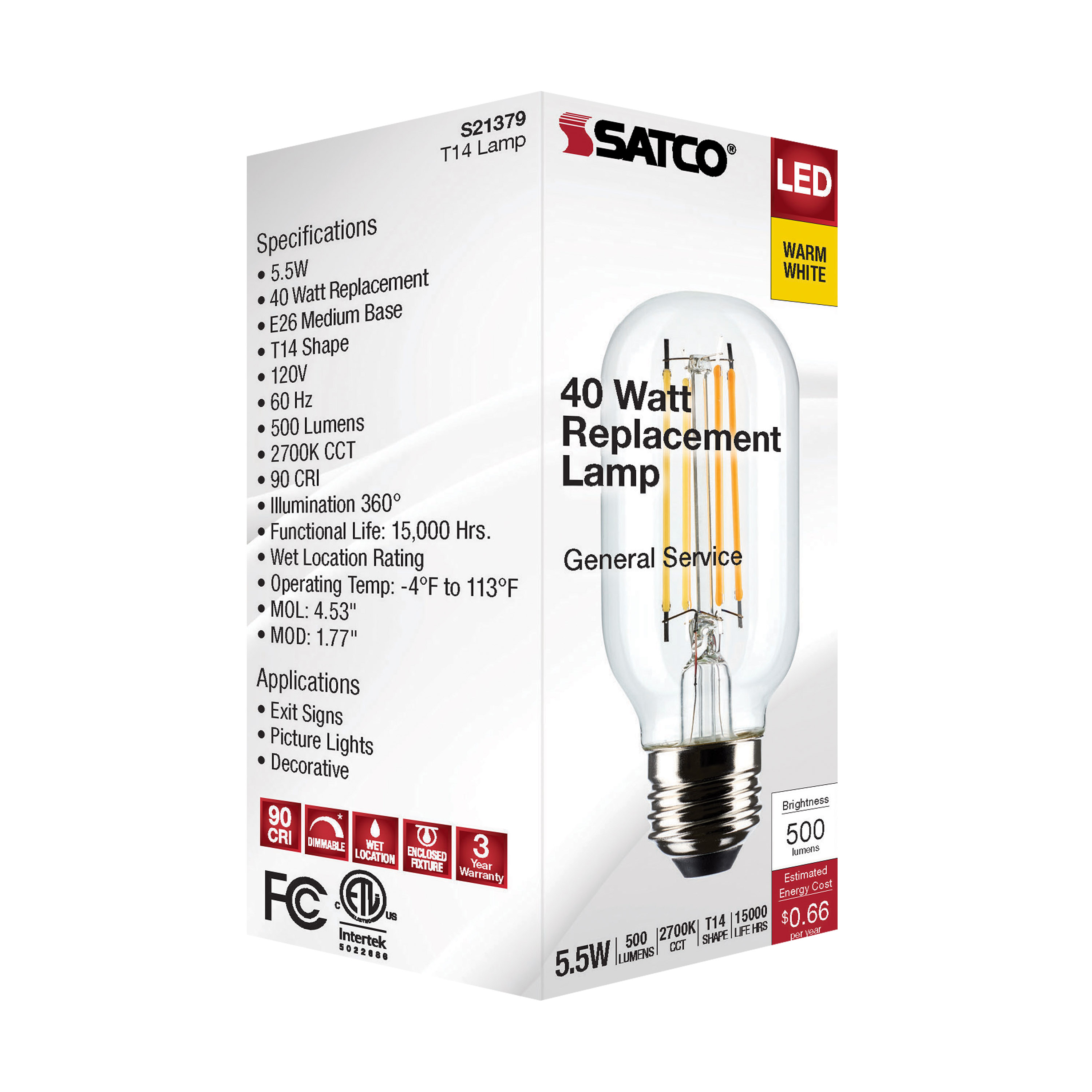 5.5T14/LED/CL/927/120V/E26 - S21379