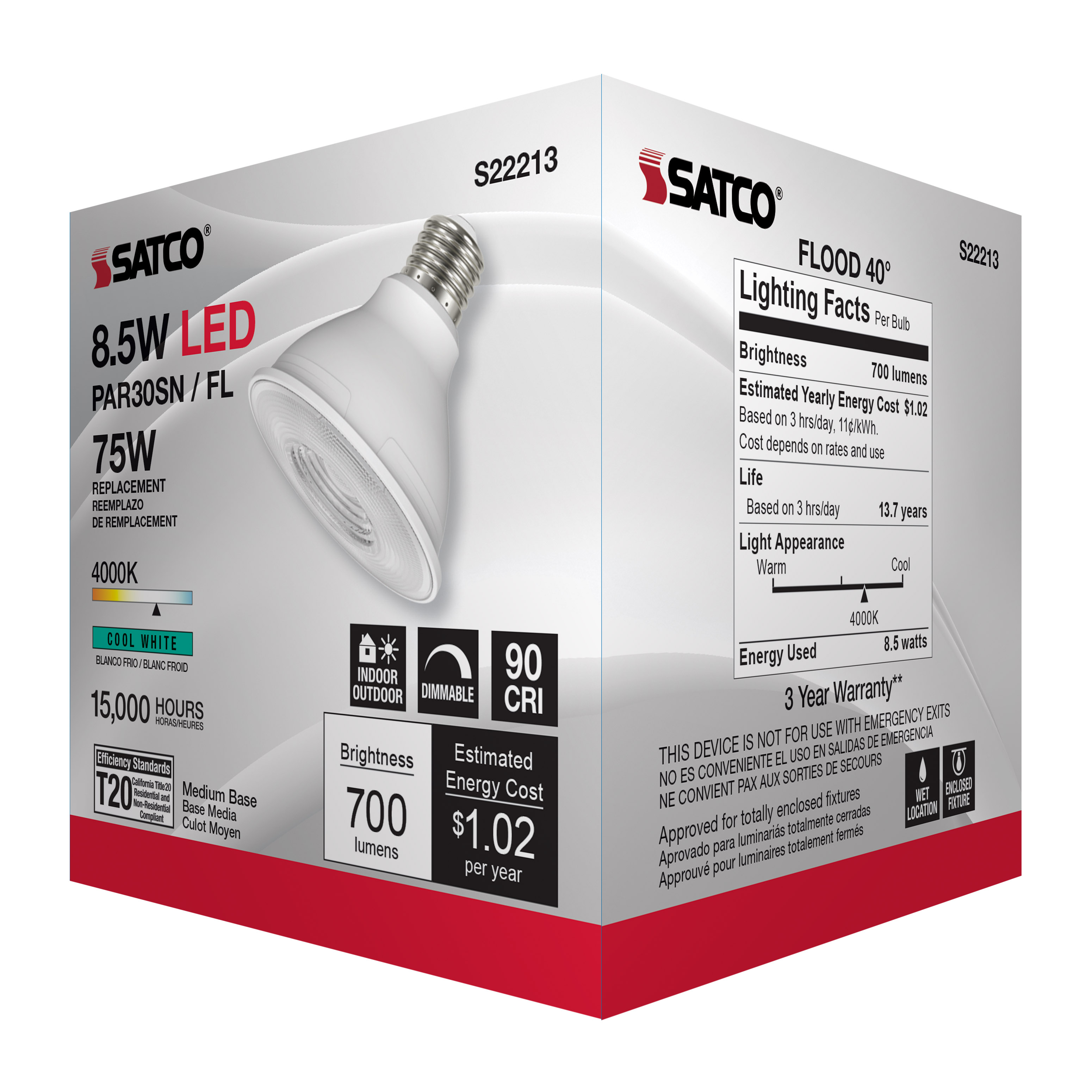 8.5PAR30S/LED/940/FL/120V - S22213
