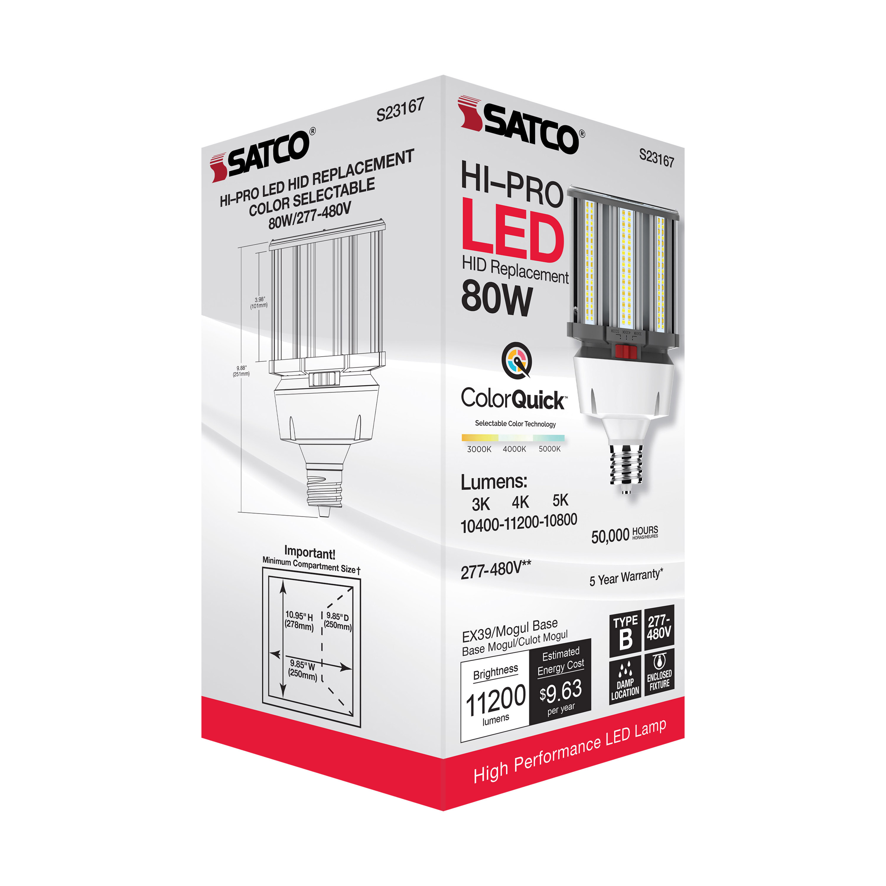 S23167 80W/LED/CCT/277-480V/EX39