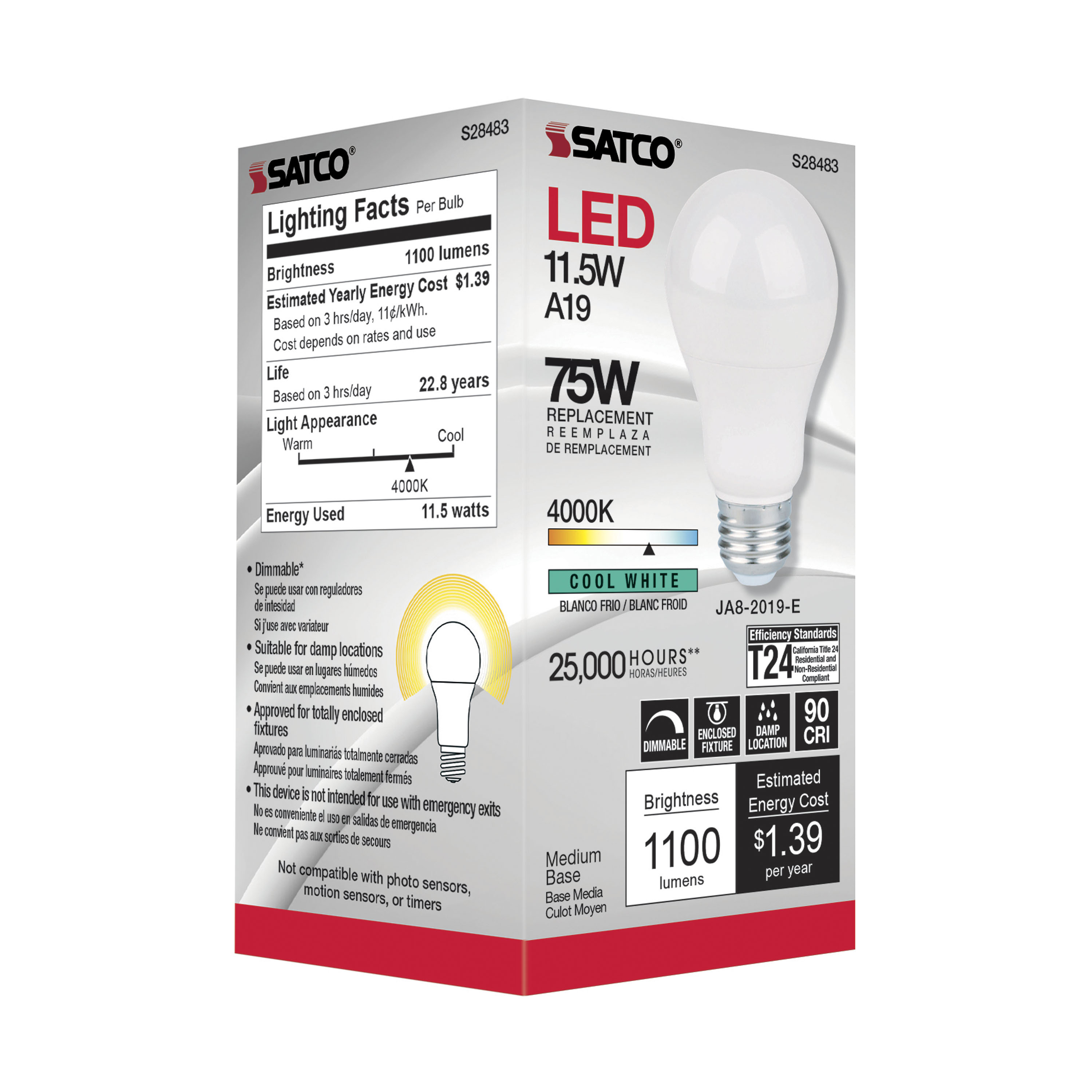 11.5A19LED/940/120V - S28483