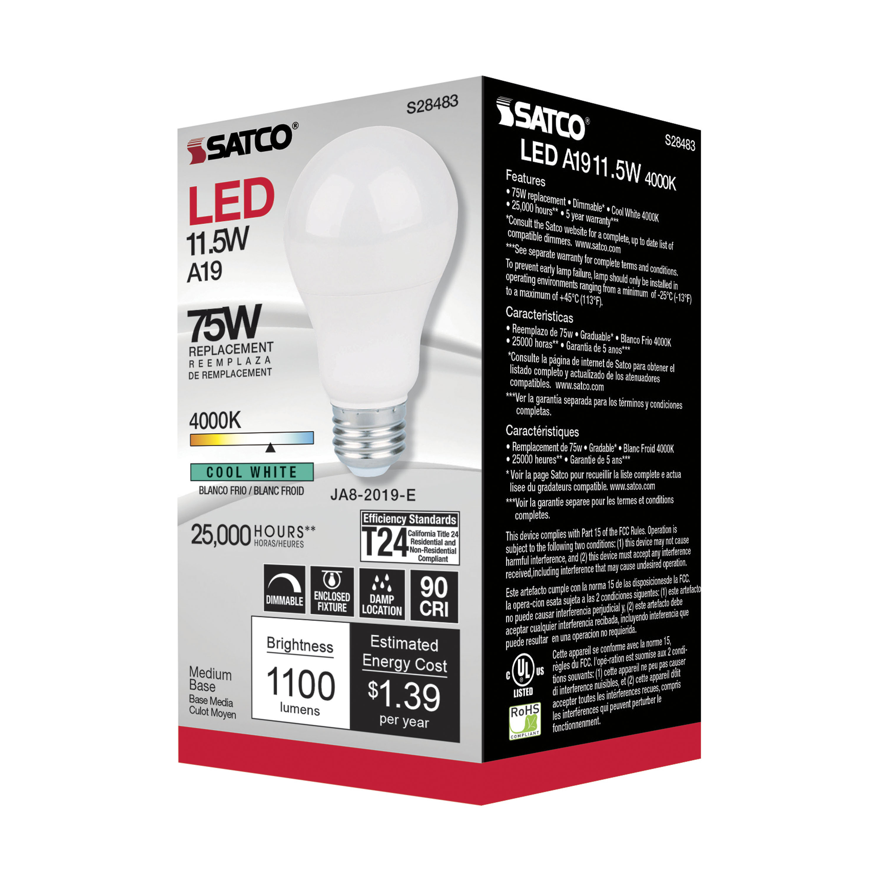 11.5A19LED/940/120V - S28483