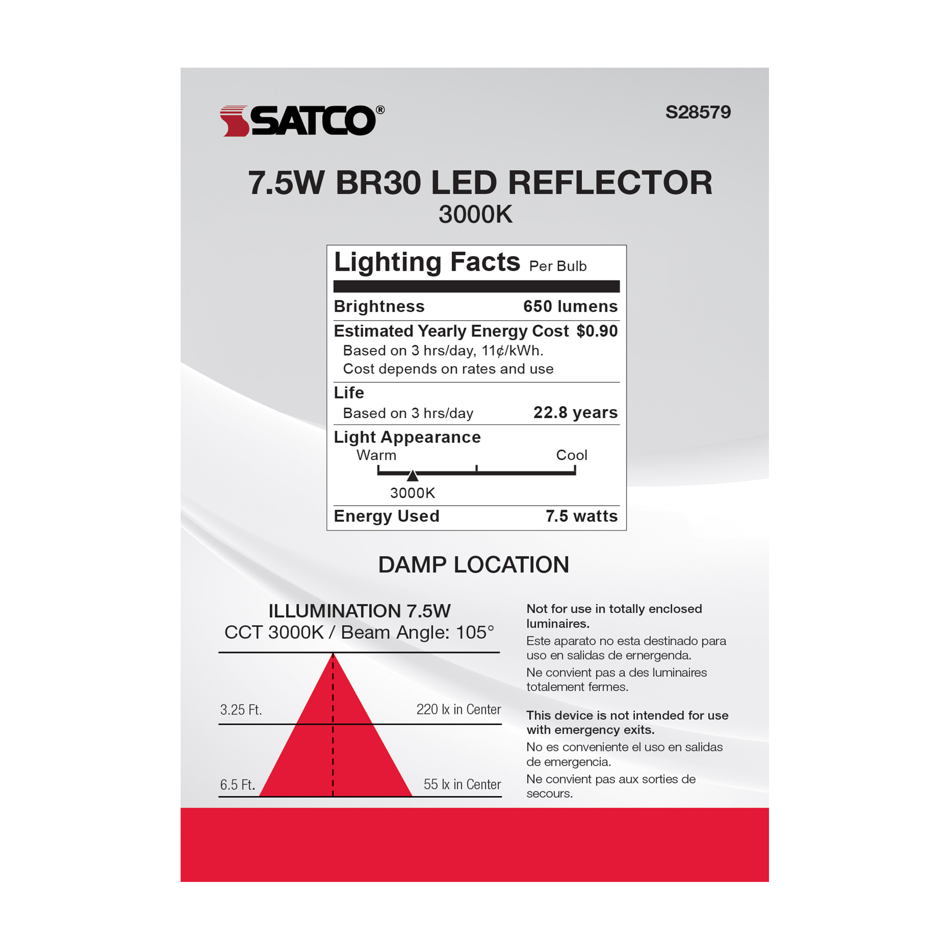 7.5BR30/LED/930/GU24/120V - S28579