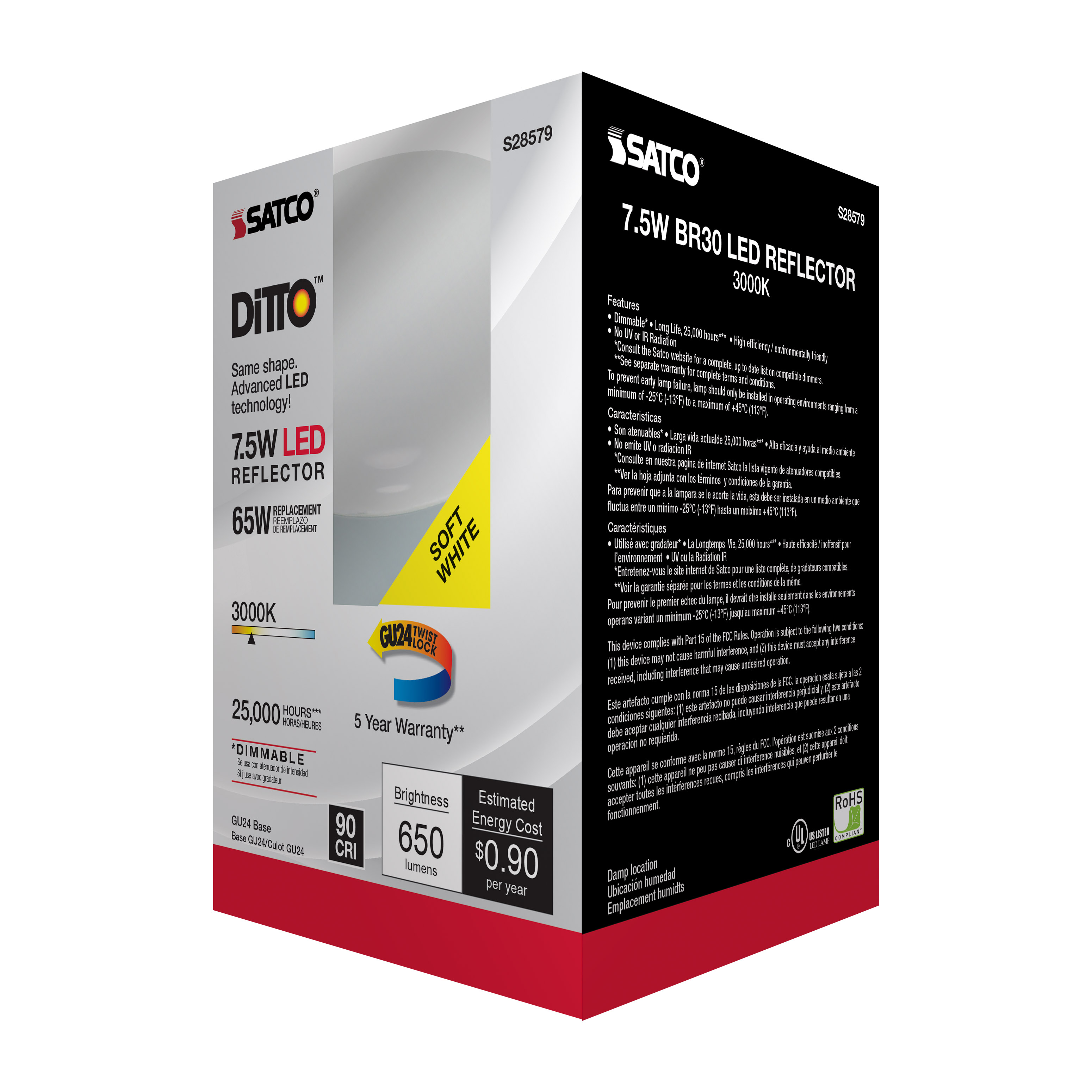 7.5BR30/LED/930/GU24/120V - S28579