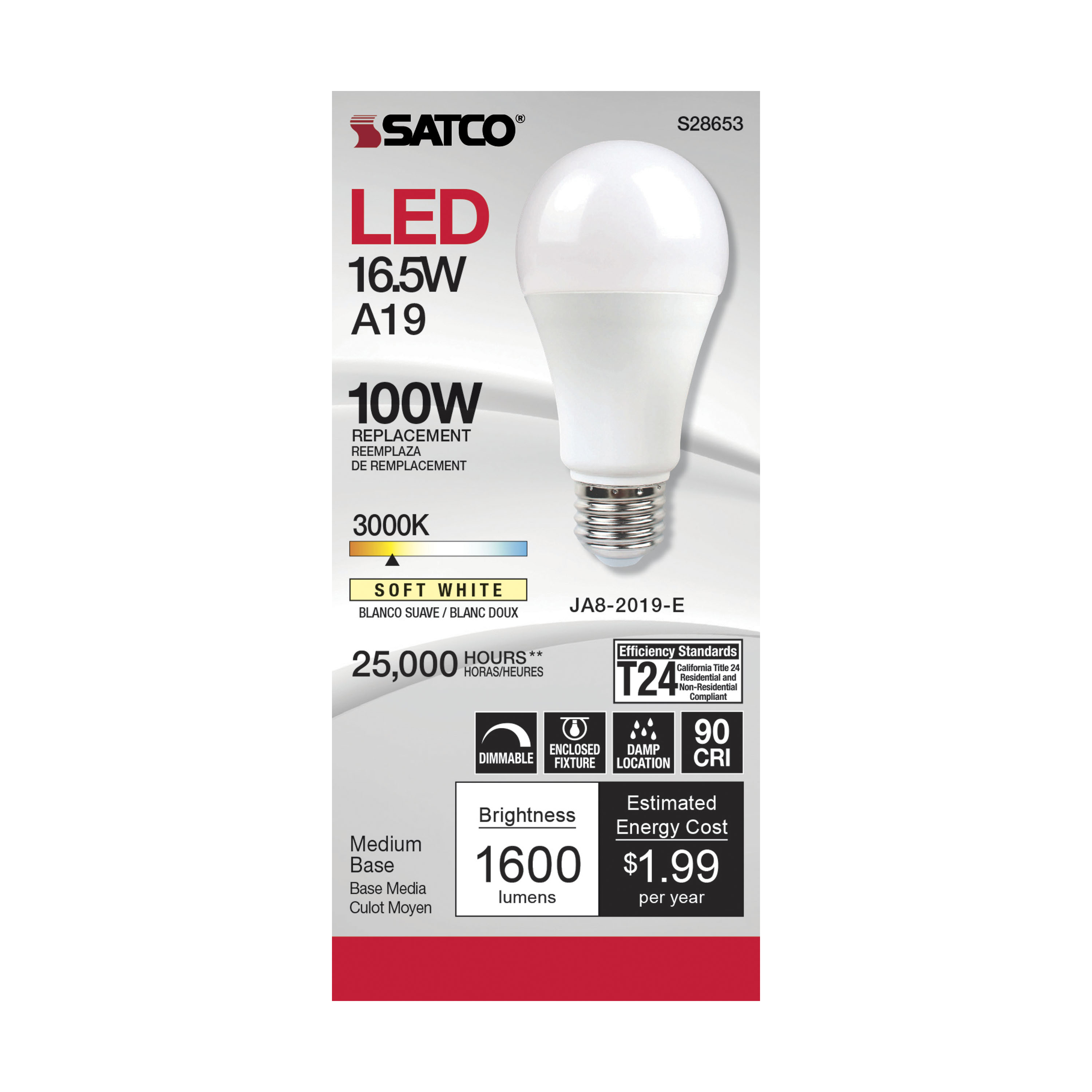 16.5A19LED/930/120V - S28653