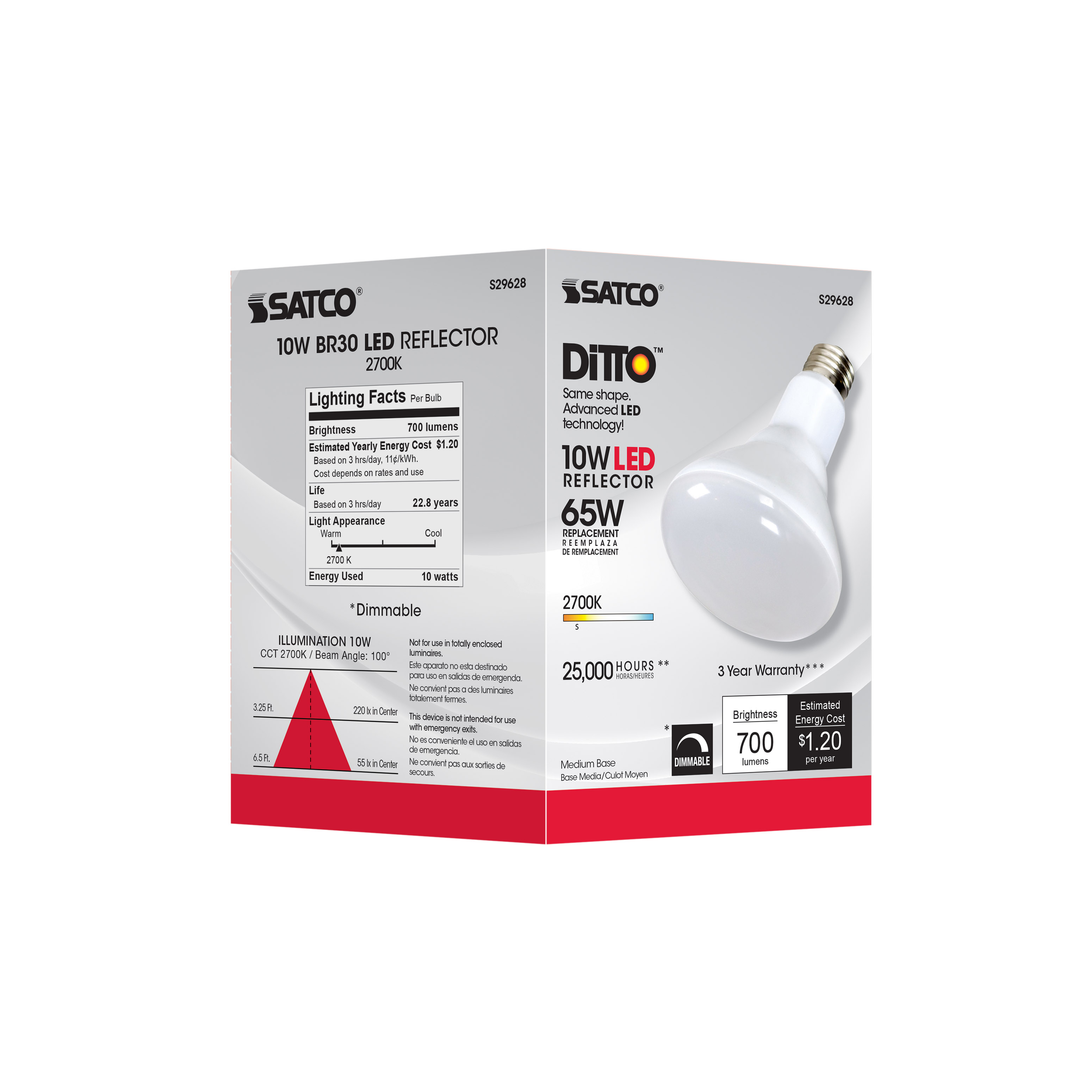 10BR30/LED/2700K/700L/120V/D - S29628