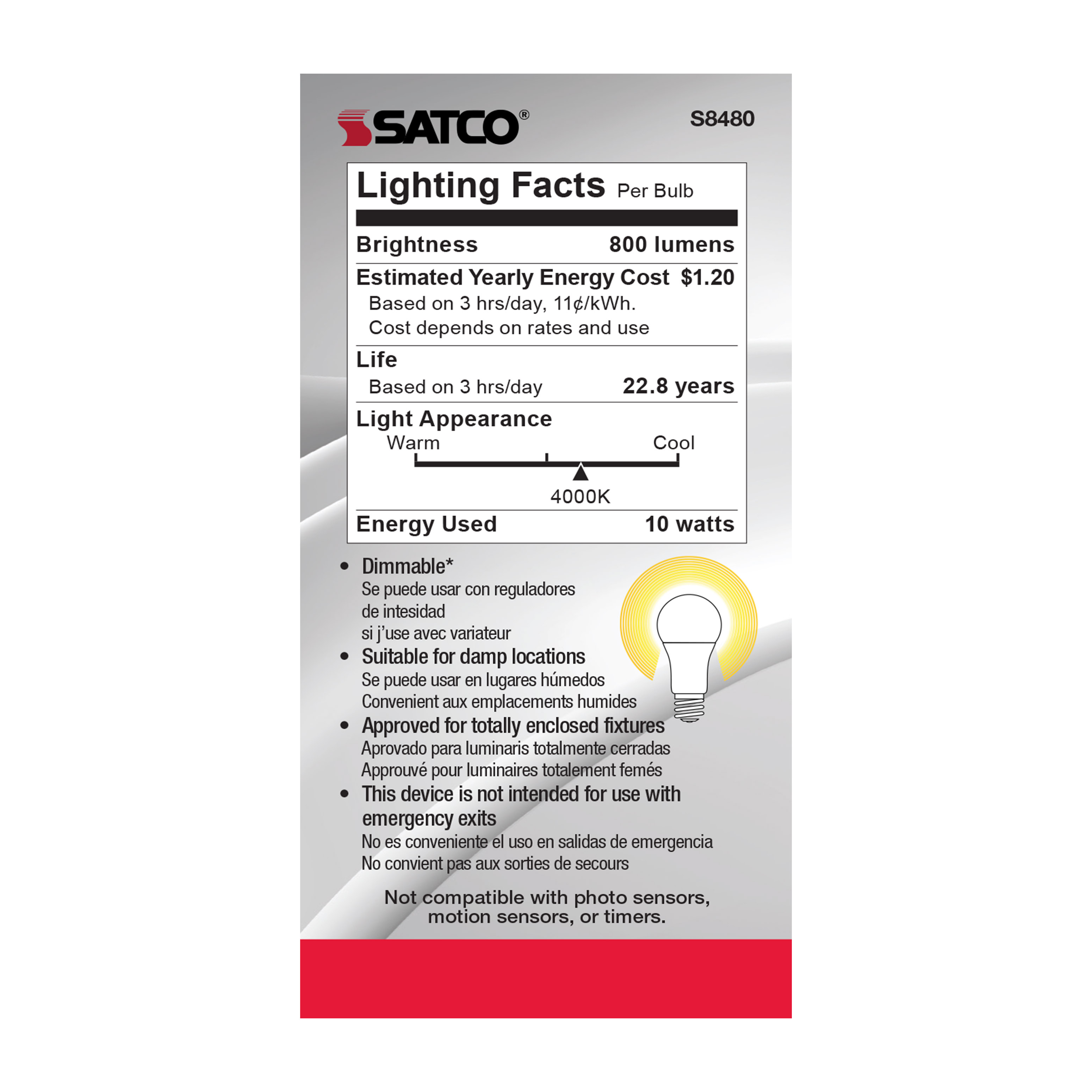 10A19/LED/4K/90CRI - S8480