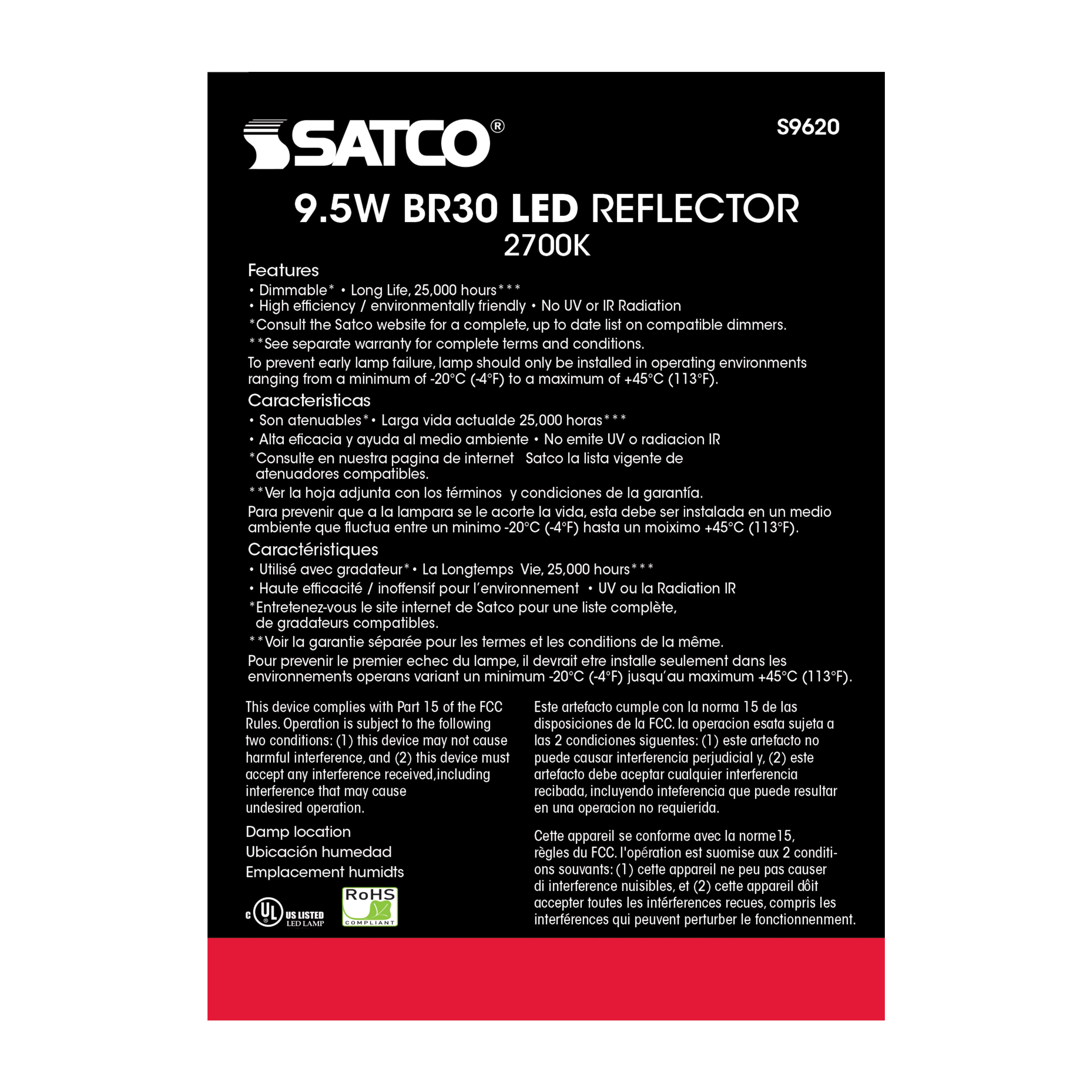 9.5BR30/LED/2700K/750L/120V/D - S9620