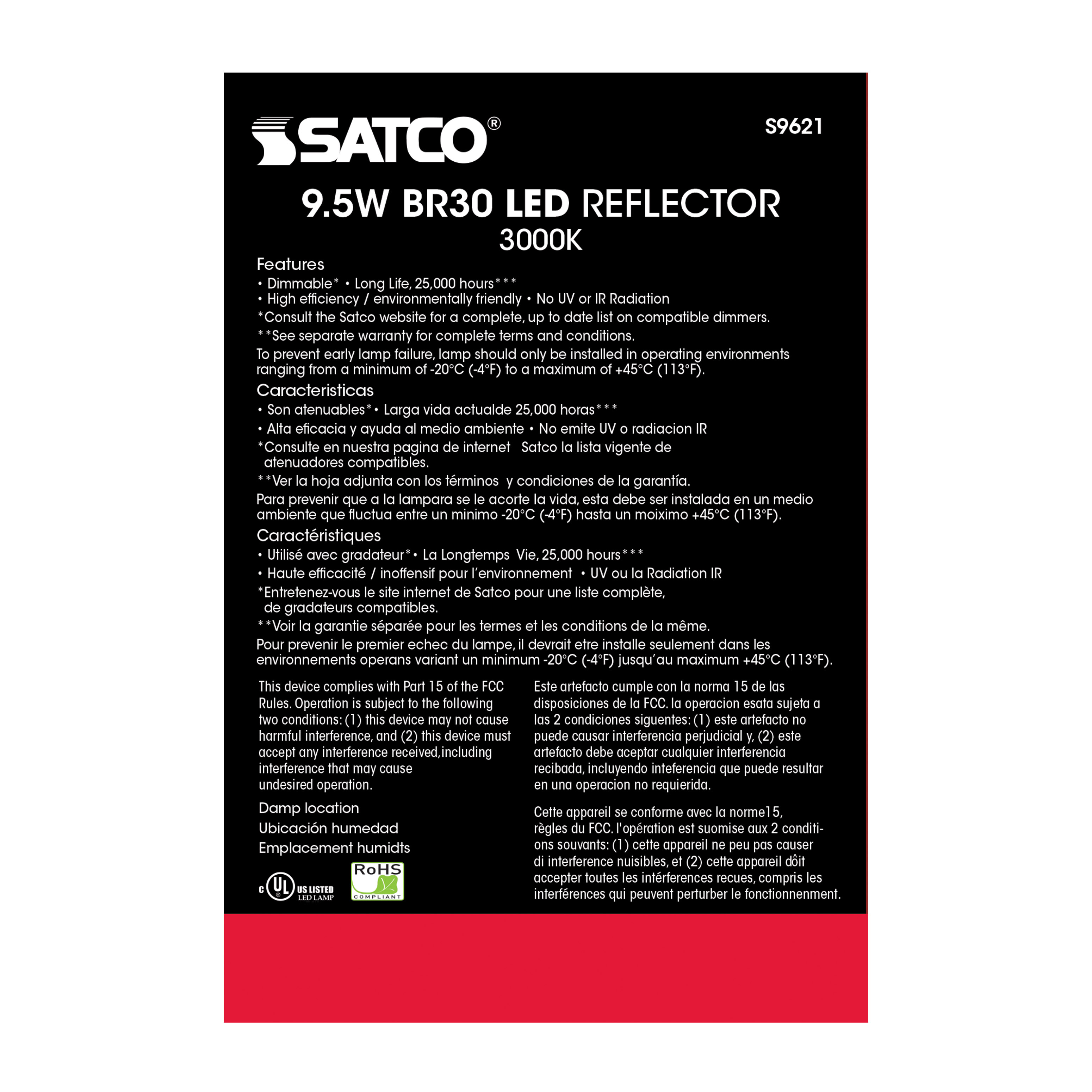 9.5BR30/LED/3000K/750L/120V/D - S9621