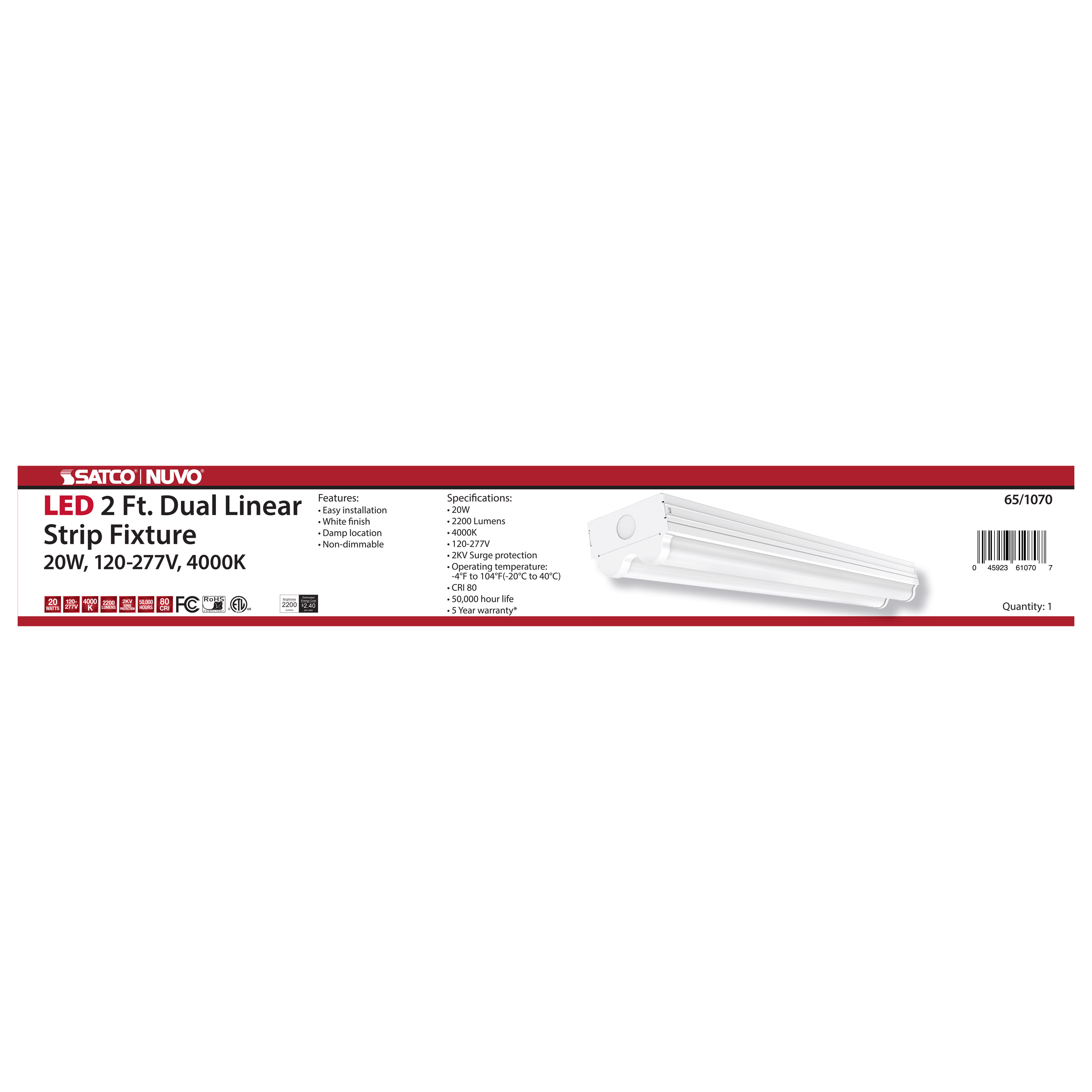 2' LED DOUBLE LIGHT STRIP - 65-1070