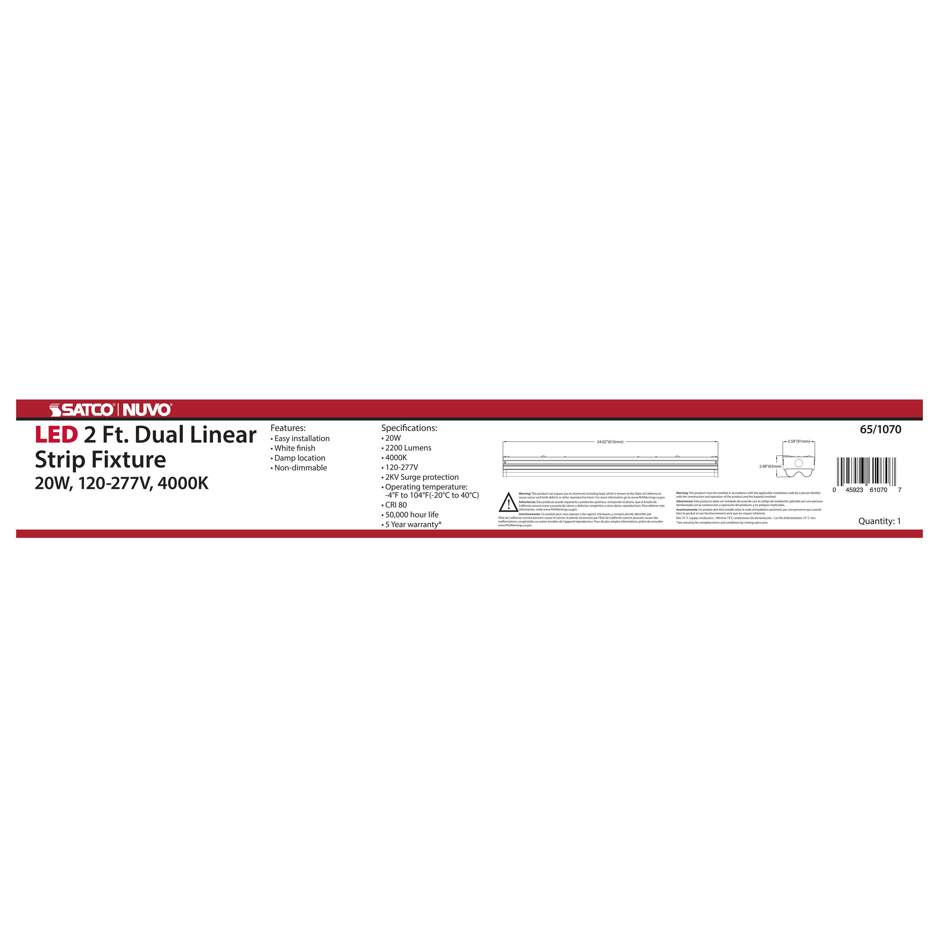 2' LED DOUBLE LIGHT STRIP - 65-1070