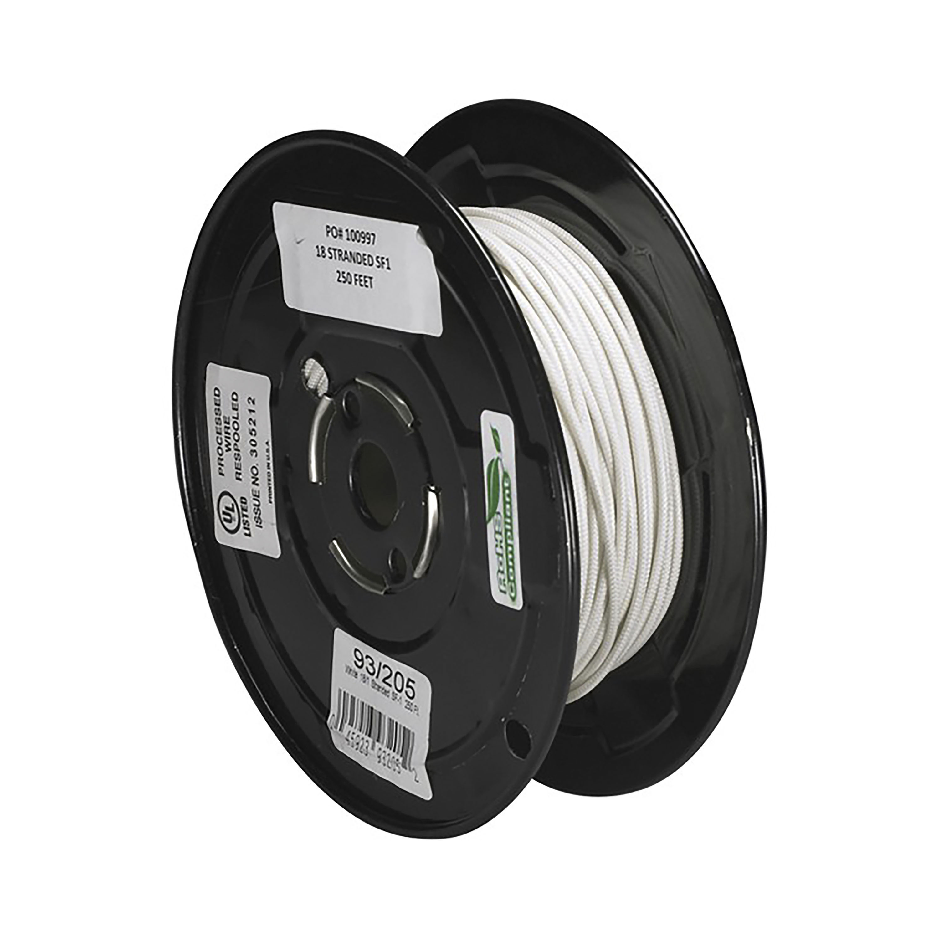 WHITE 18/1 SF1 STRANDED 250' - 93-205