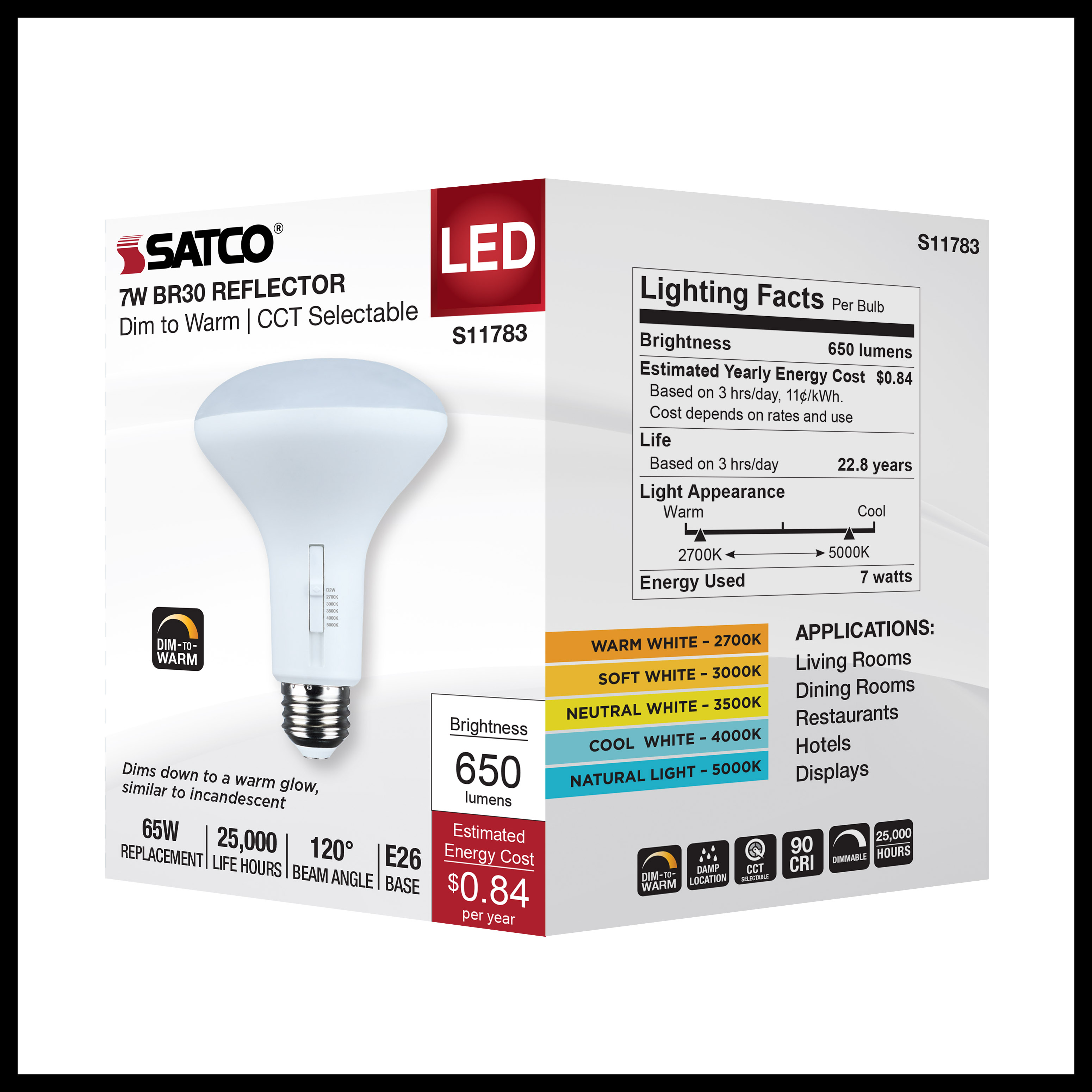 7BR30/LED/5CCT/WD/120V - S11783