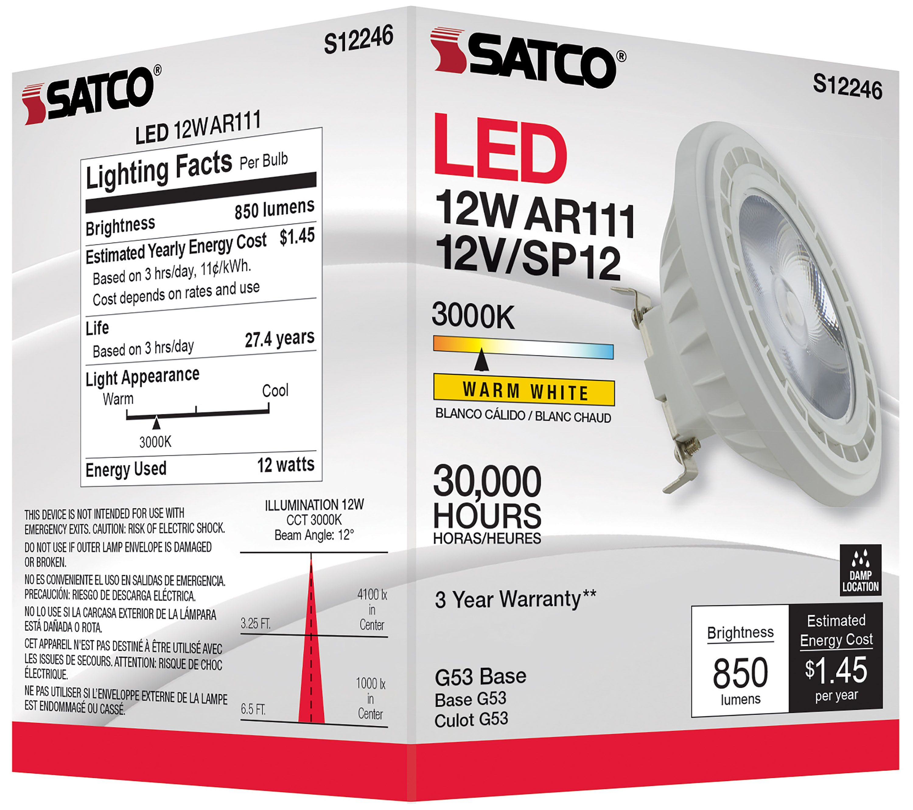 12AR111/LED/830/SP12/12V - S12246