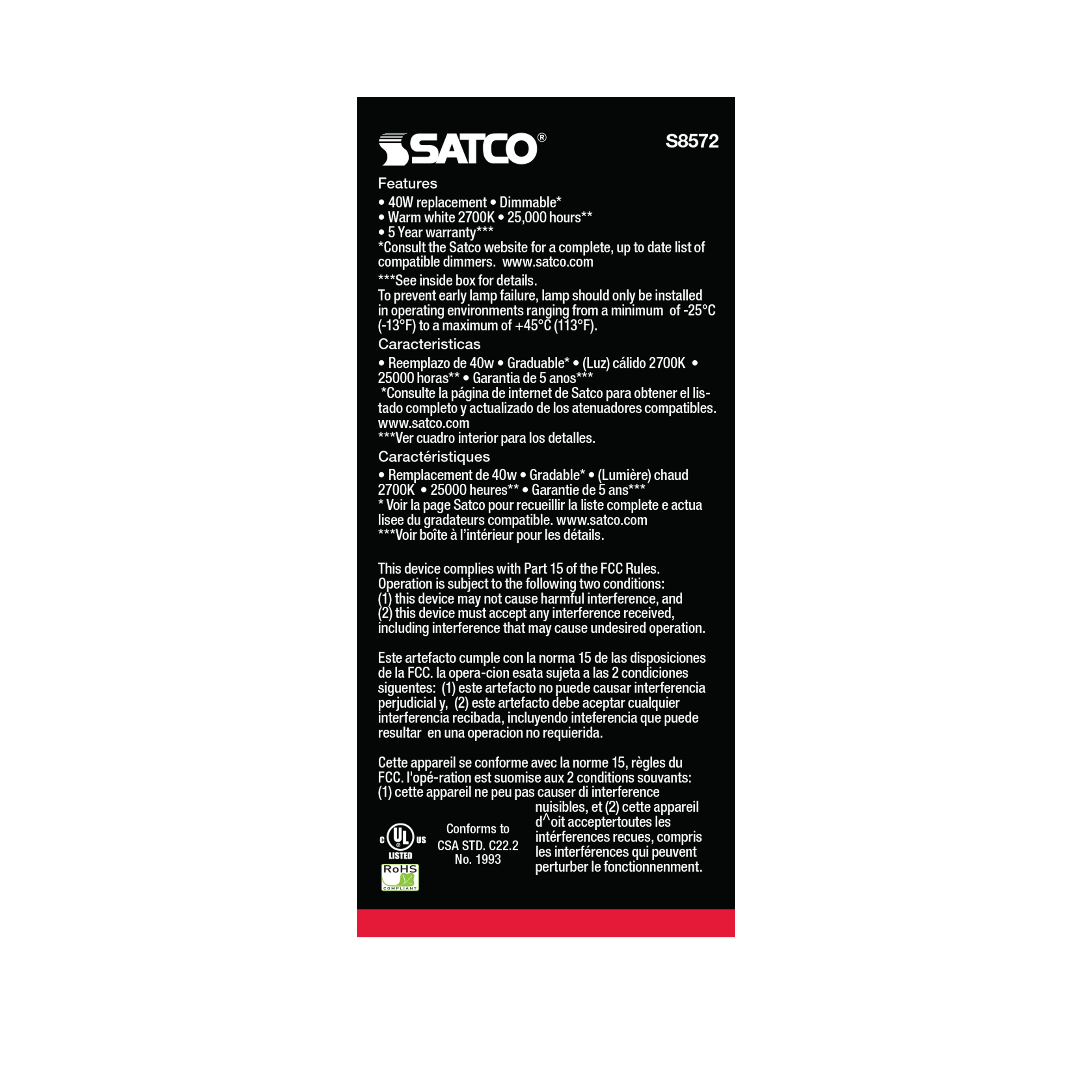 5A15/LED/2700K/120V - S8572