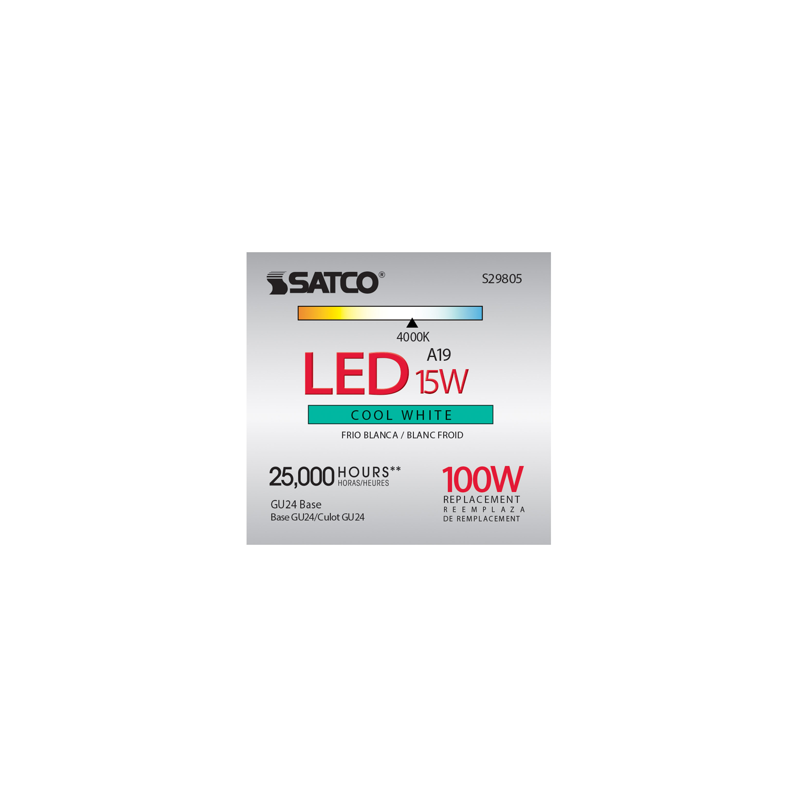15A19/LED/40K/1600/120V/GU24 - S29805