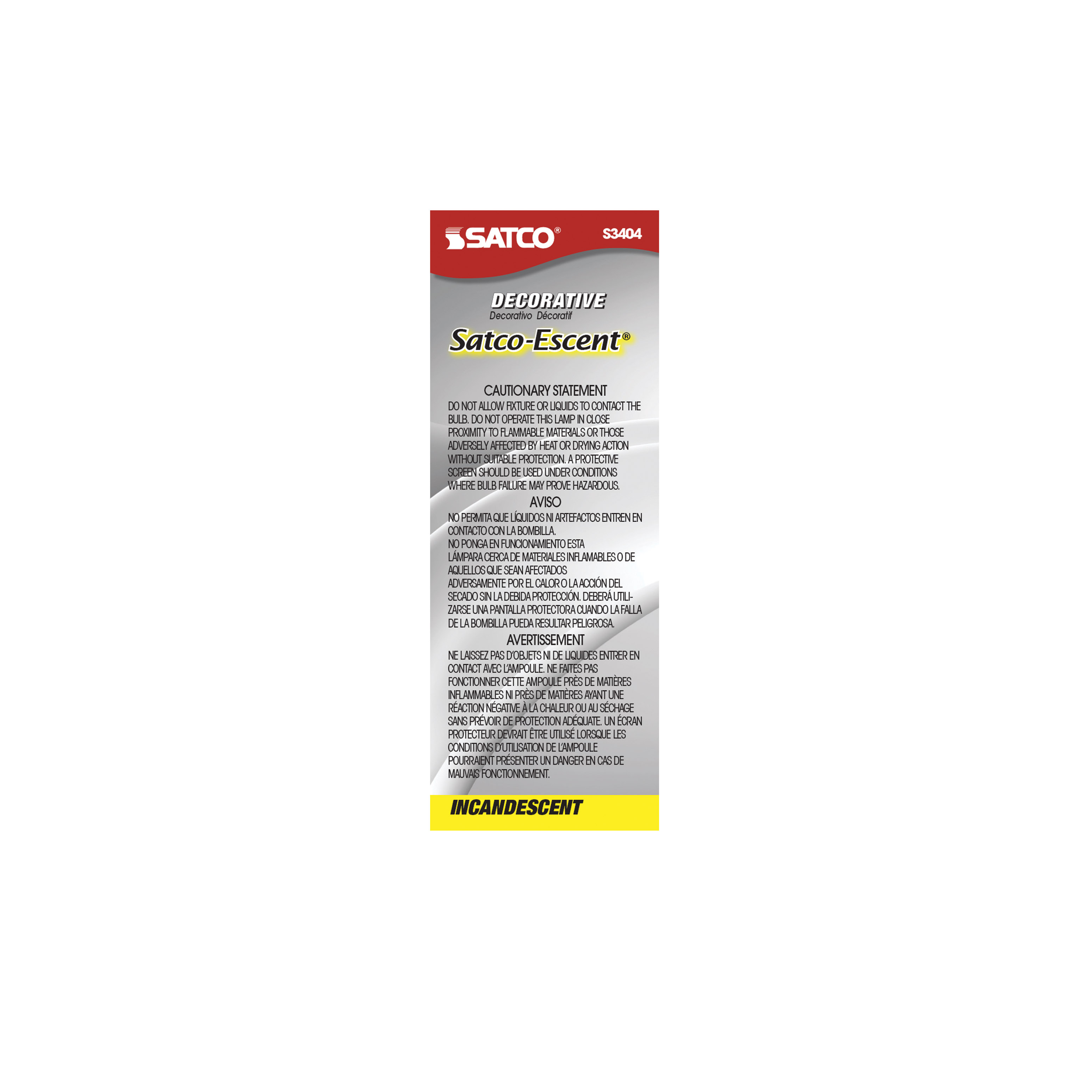 40W C11 SATCO-ESCENT SATIN CB - S3404
