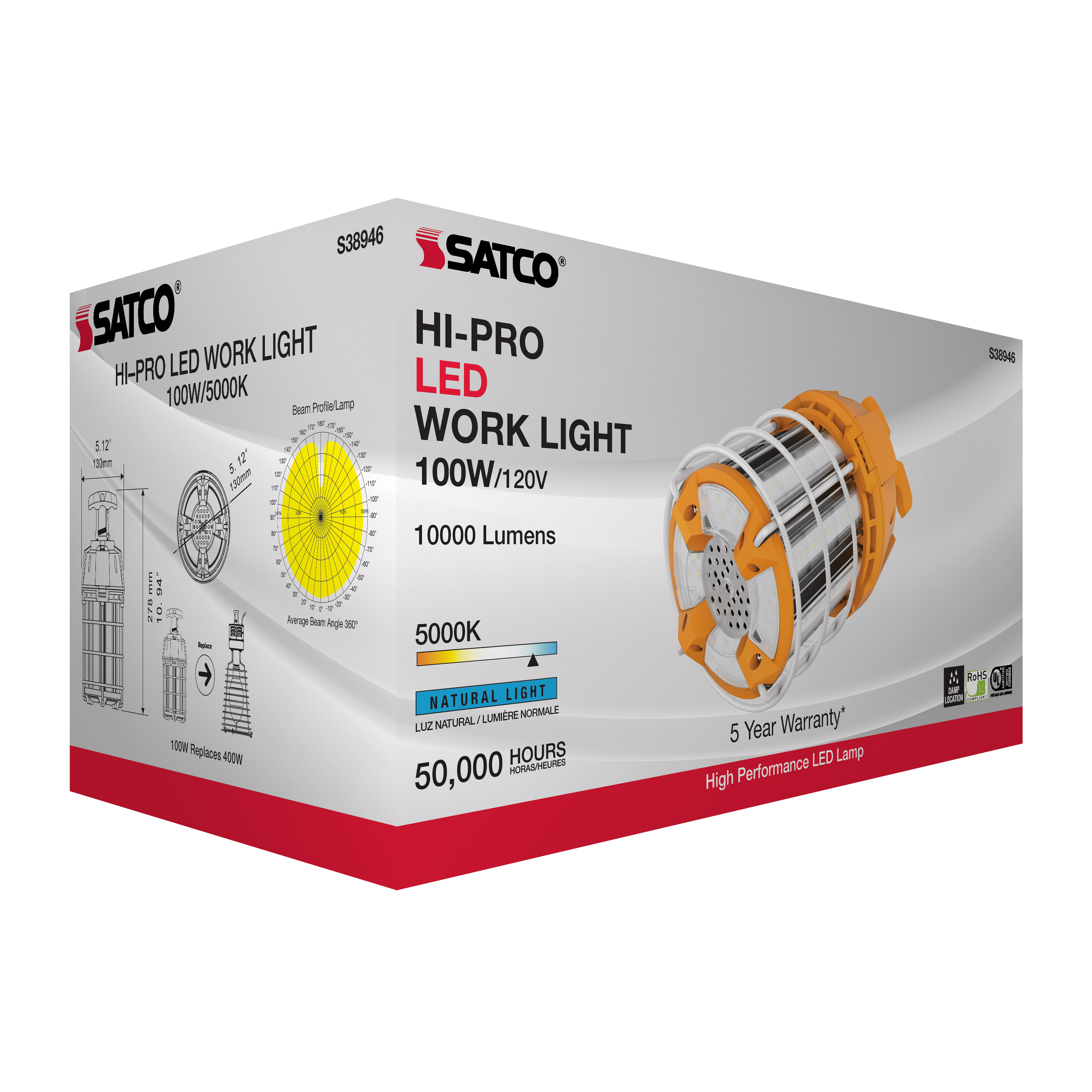 100W/LED/HID/TEMP/5K/120V - S38946