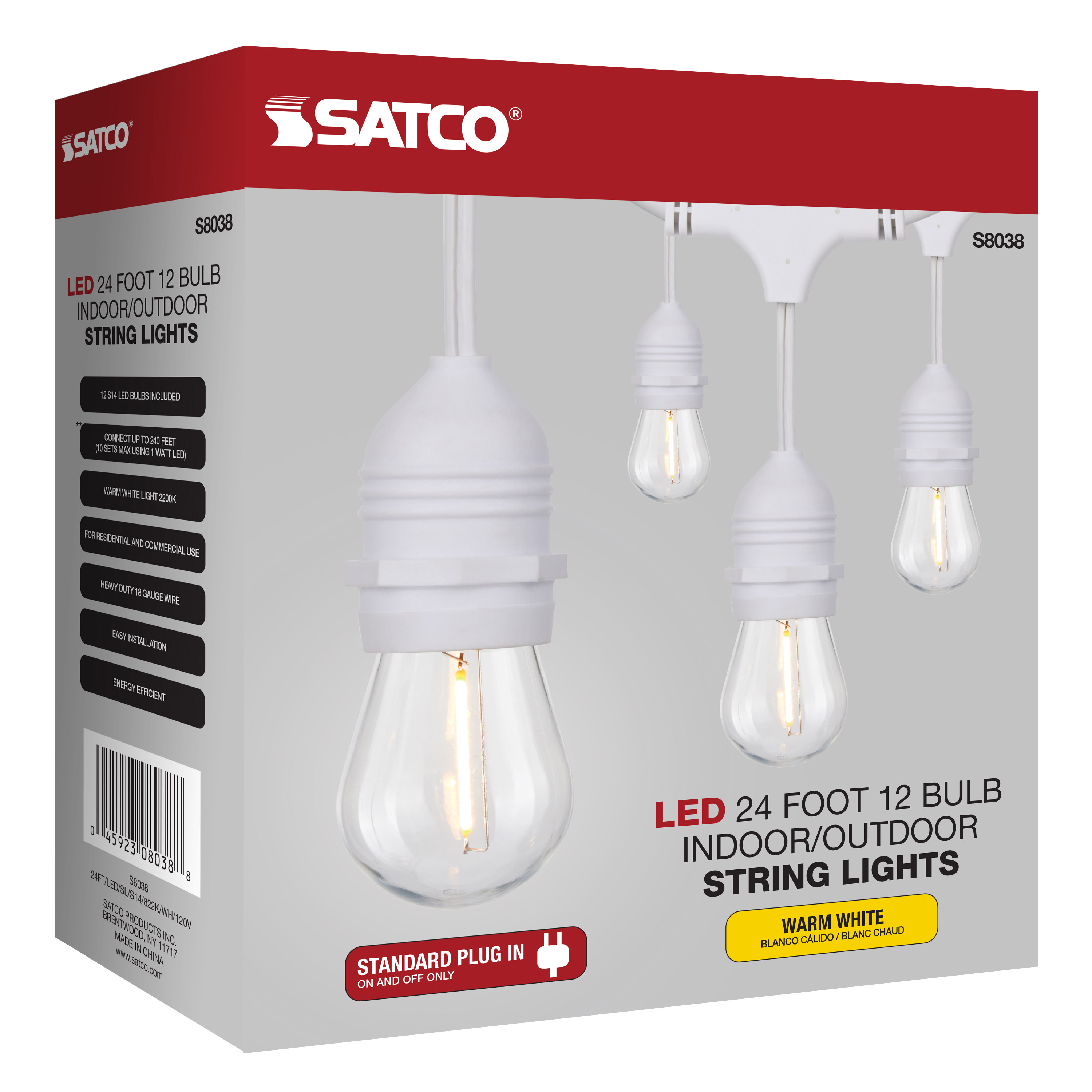 24FT/LED/SL/S14/822K/WH/120V - S8038