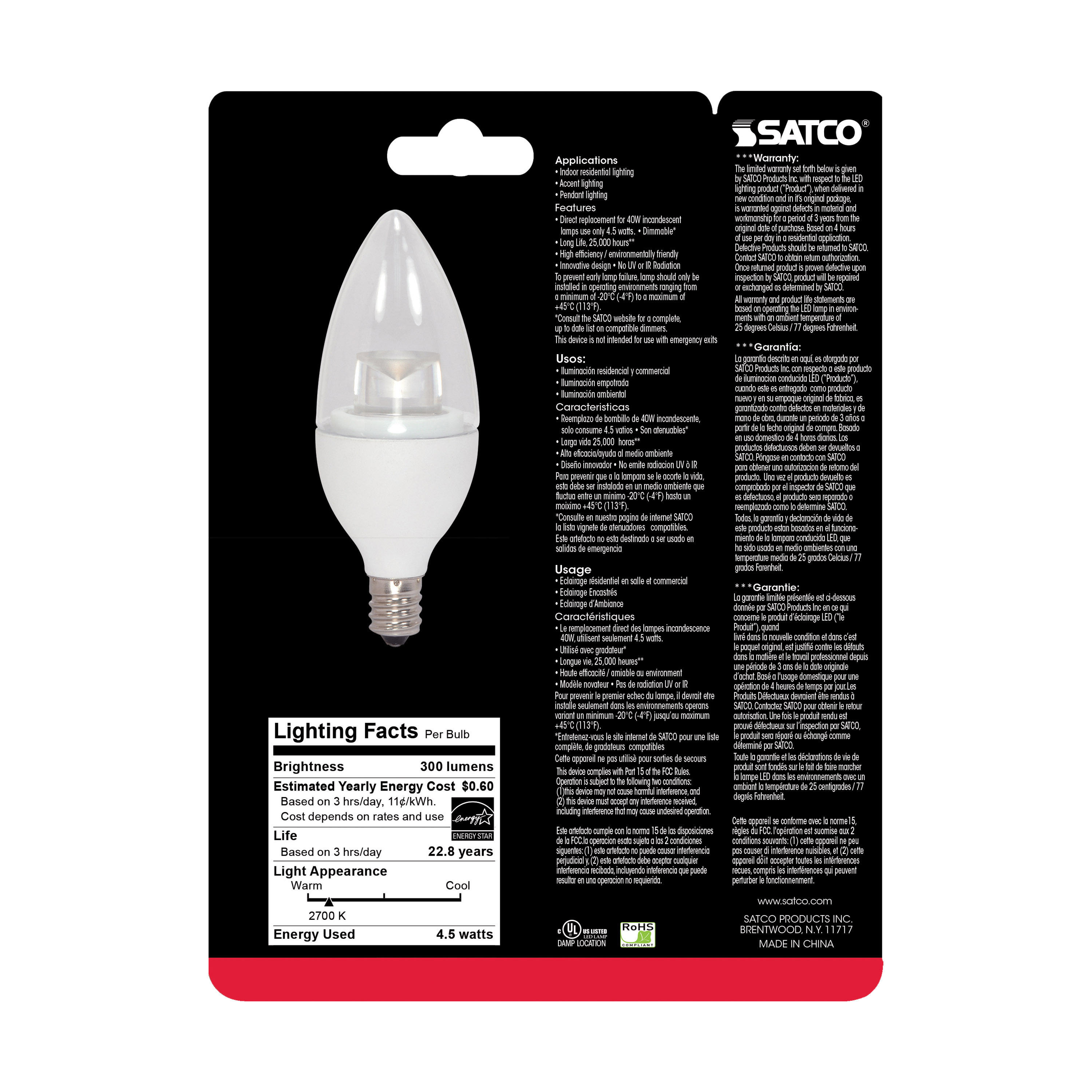 4.5CTC/LED/2700K/E12/120V - S8951