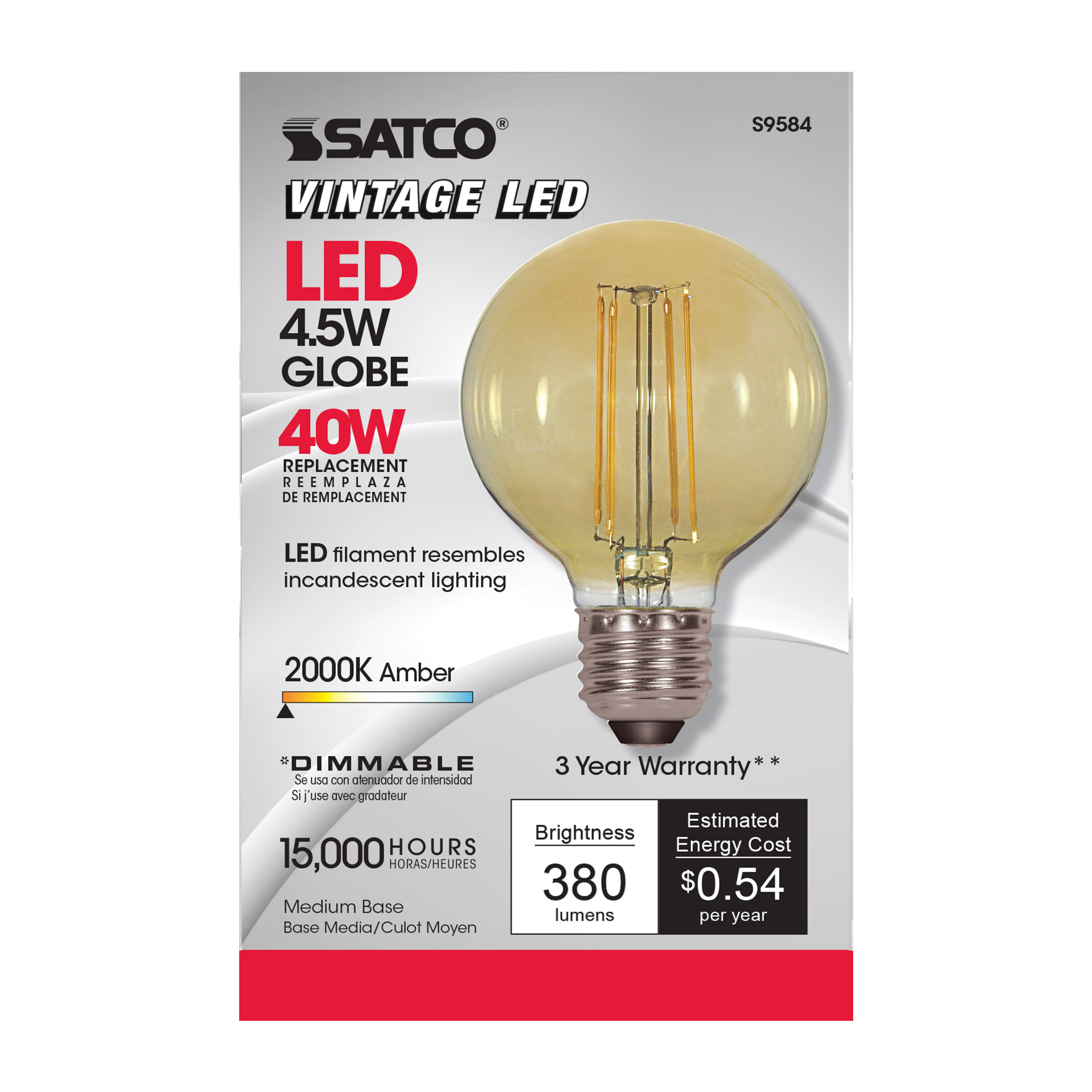 4.5G25/AMB/LED/E26/20K/120V - S9584