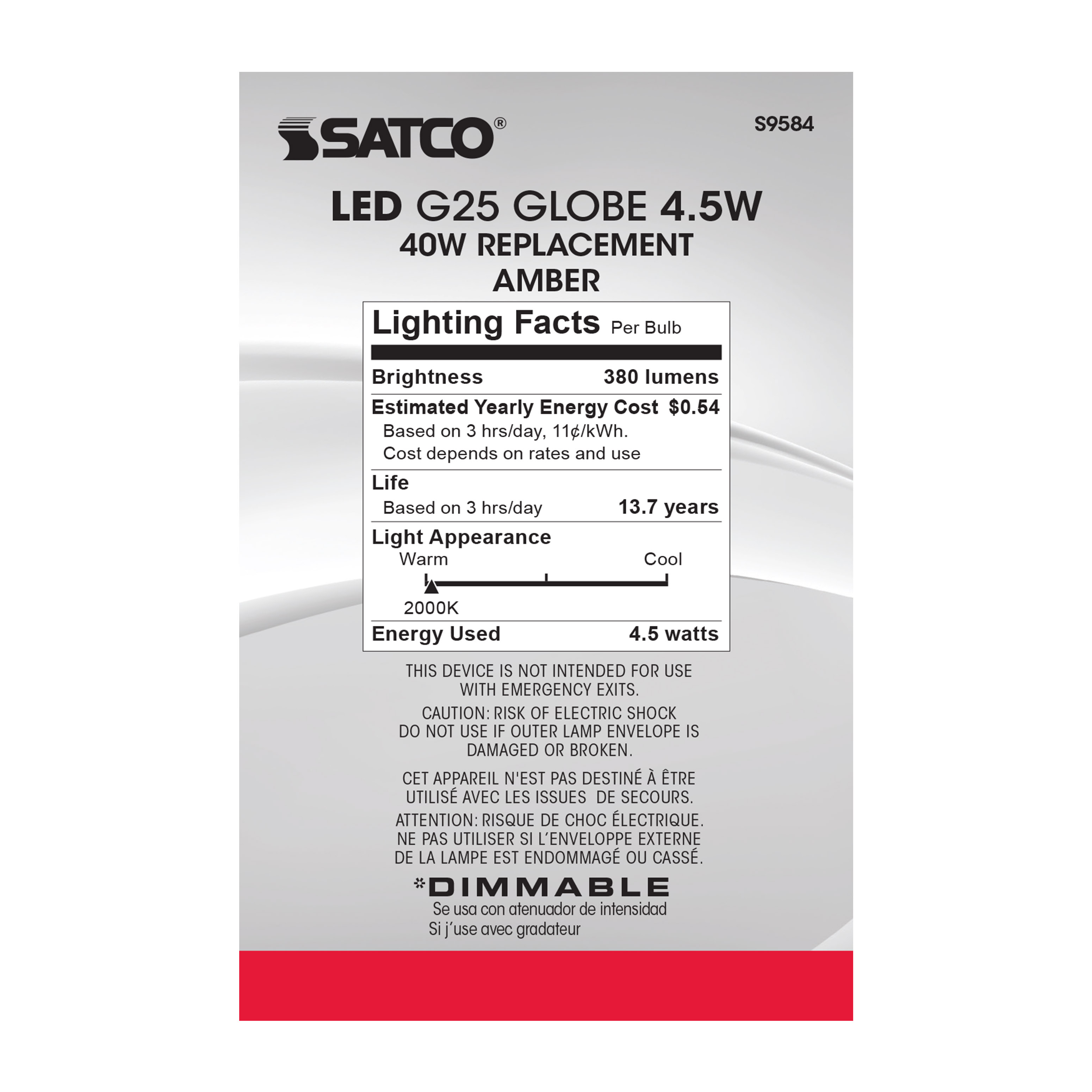 4.5G25/AMB/LED/E26/20K/120V - S9584