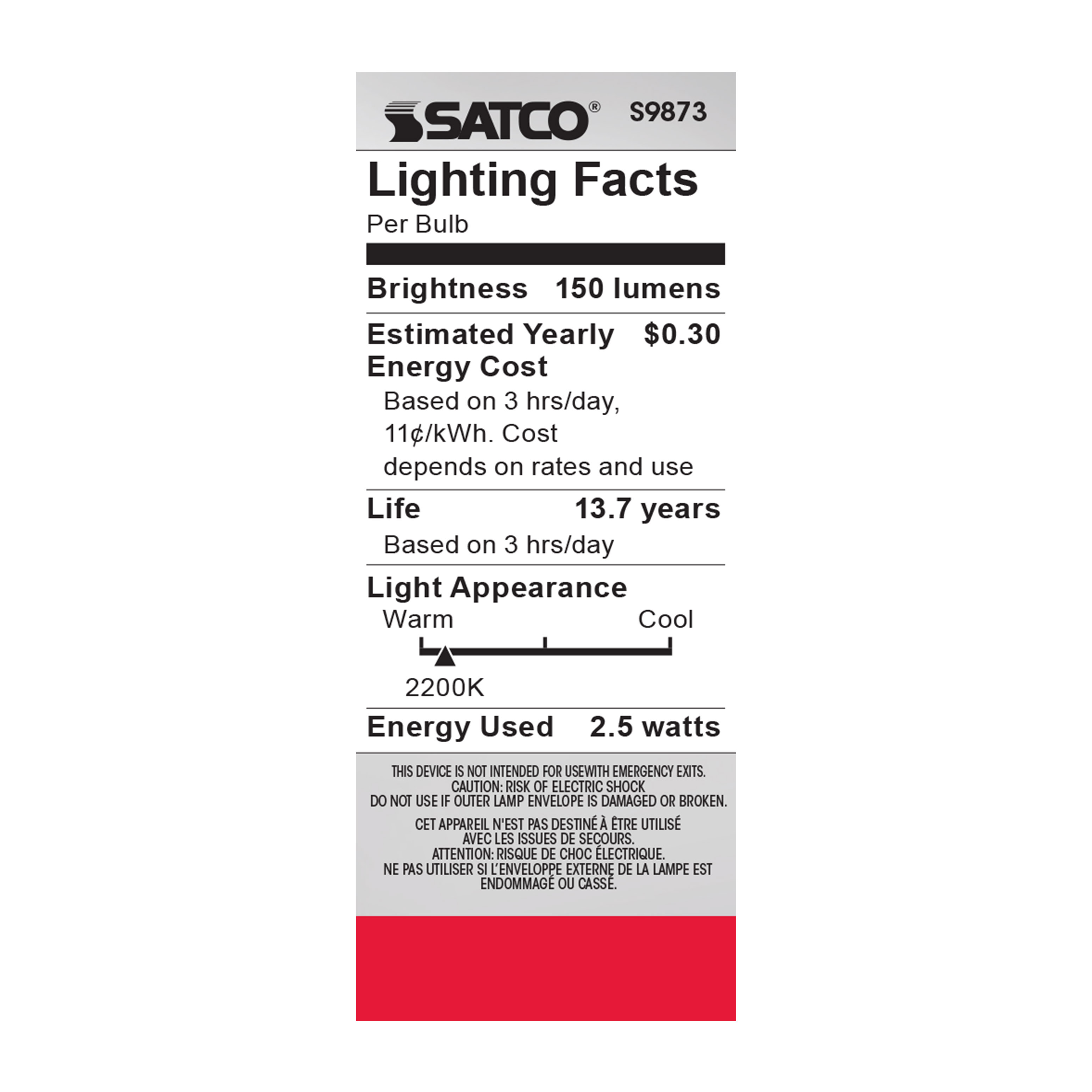 2.5T6/LED/AMB/20K/E12/120V - S9873