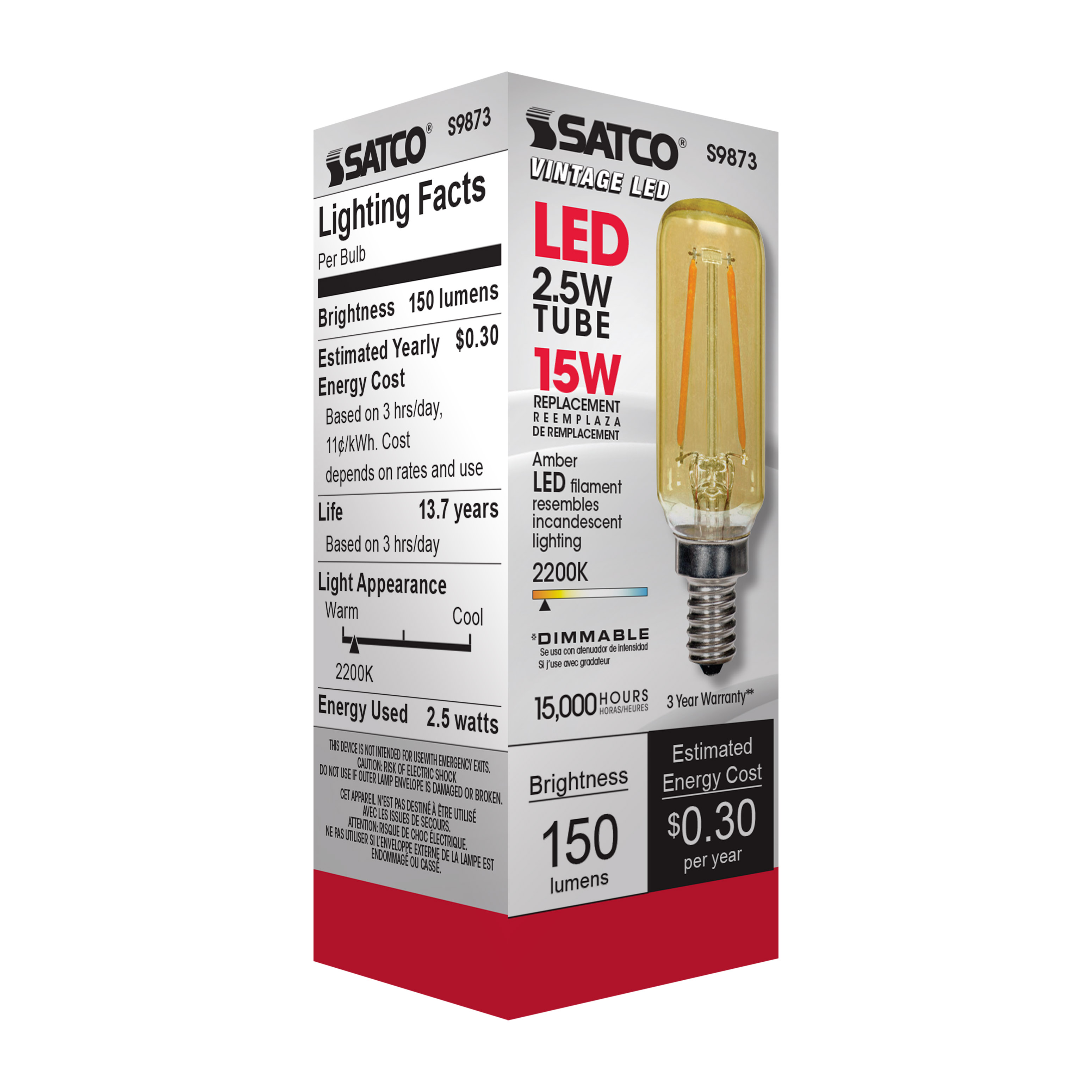 2.5T6/LED/AMB/20K/E12/120V - S9873