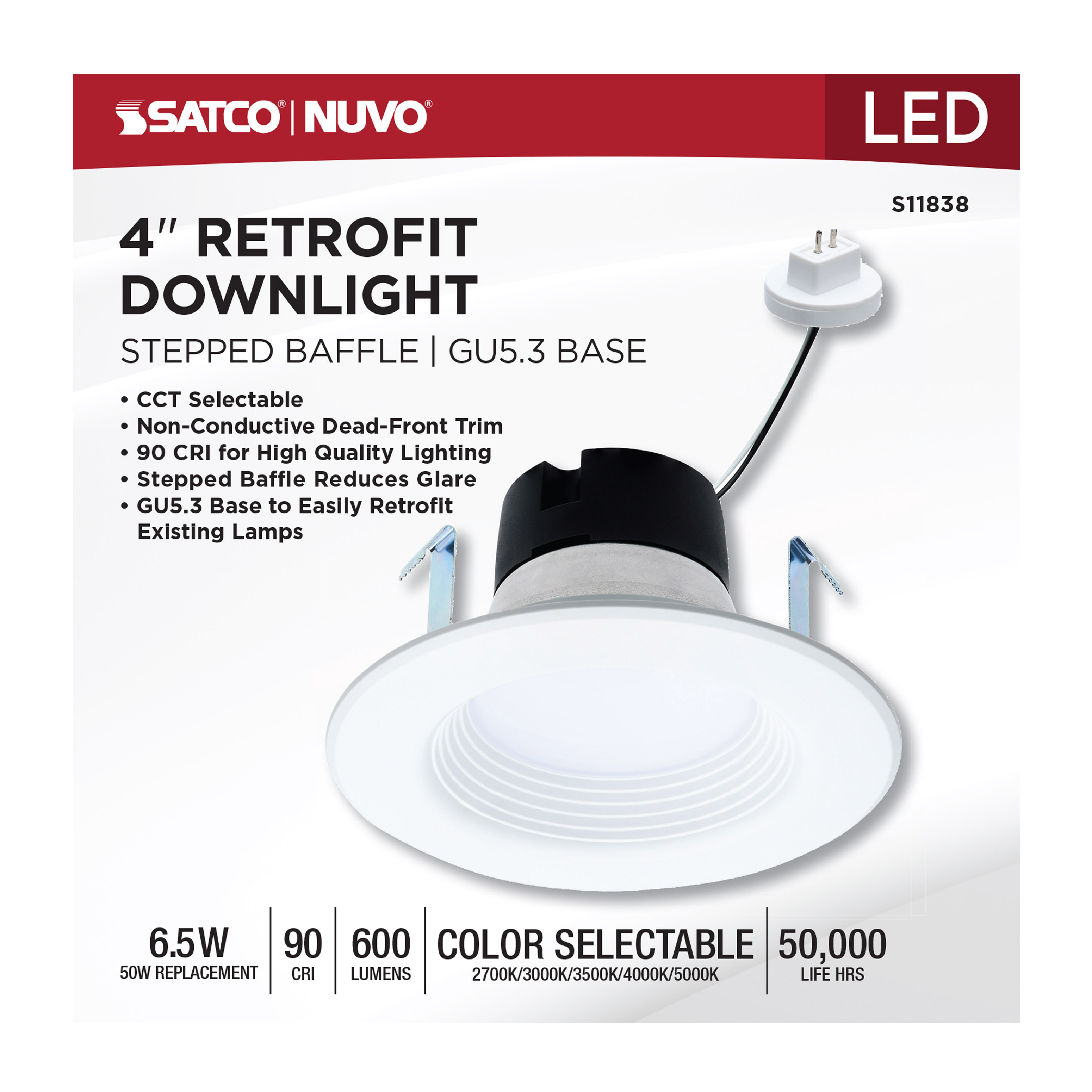 6.5WLED/DLR/BFL/4/CCT-SEL/12V - S11838