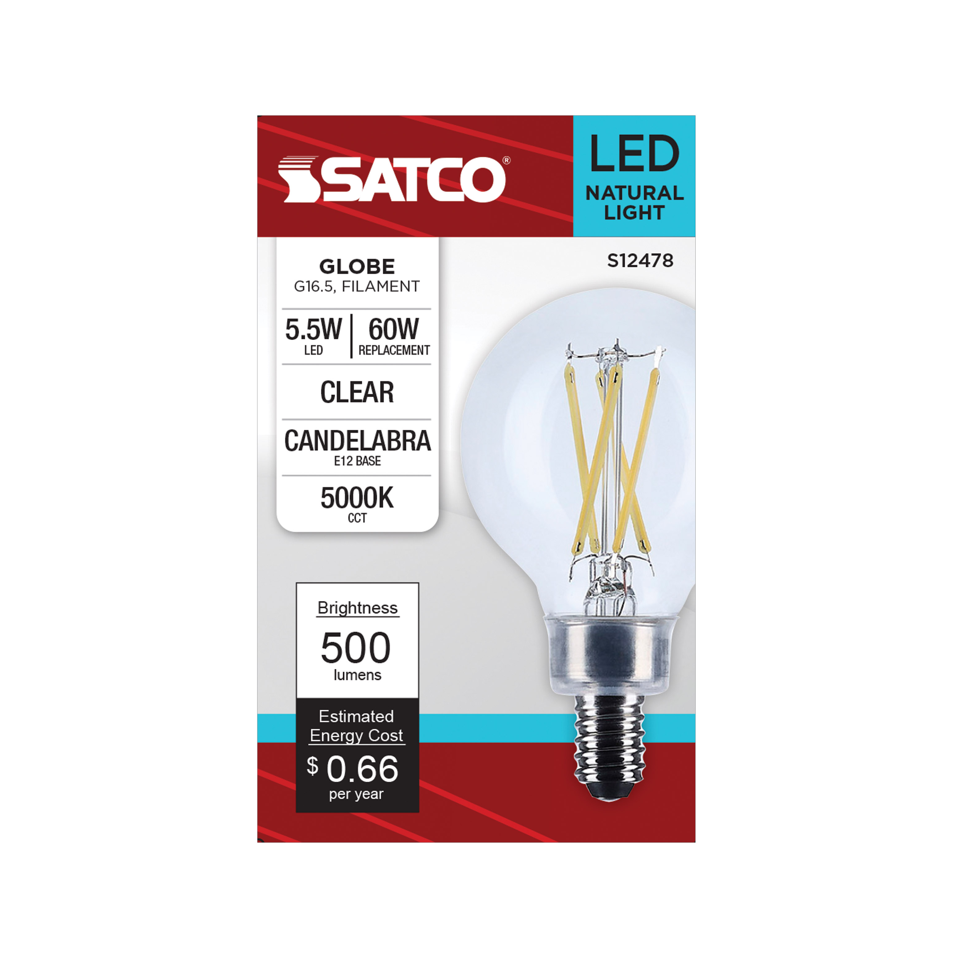 5.5G16.5/LED/CL/950/120V/E12 - S12478