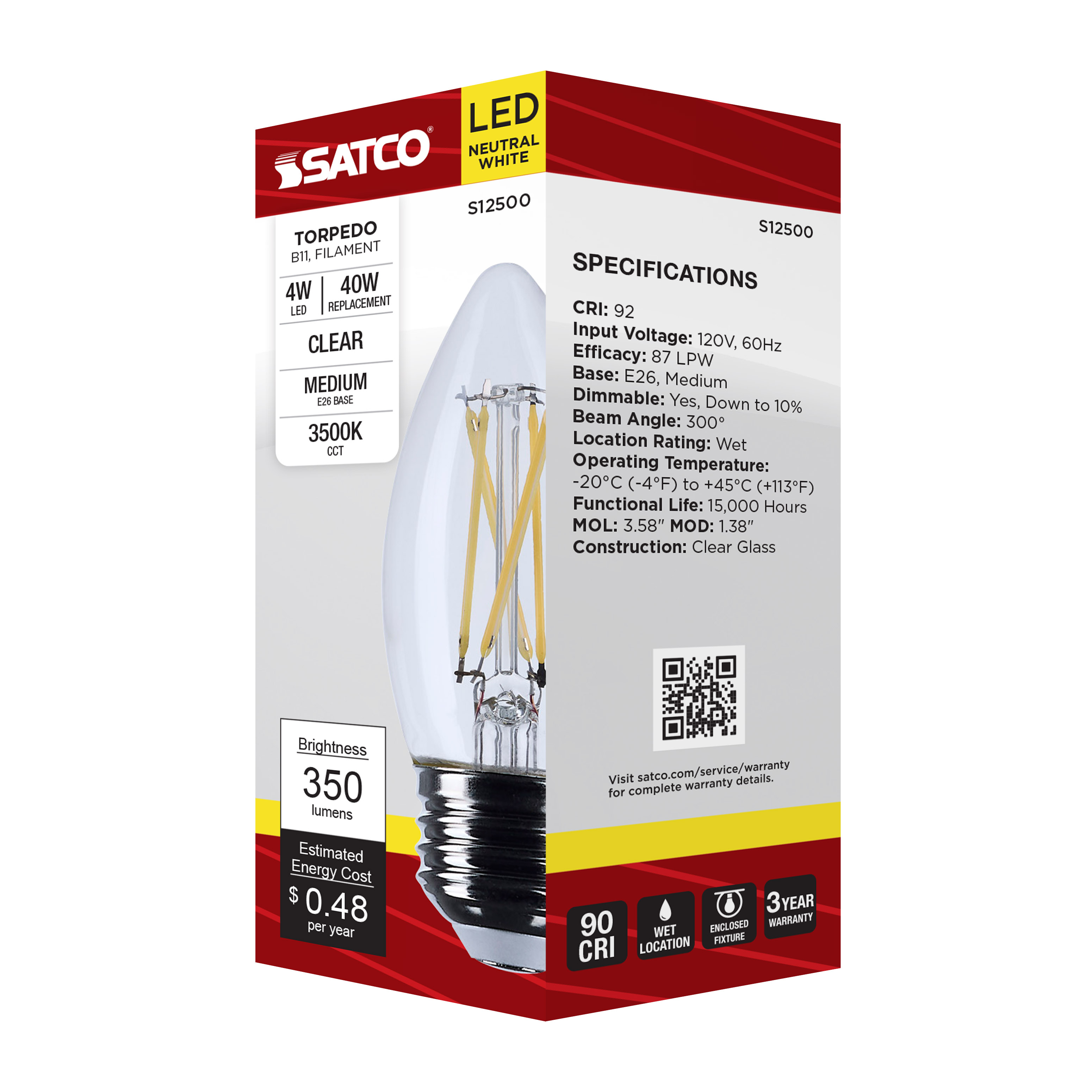 4B11/LED/935/CL/120V/E26 - S12500