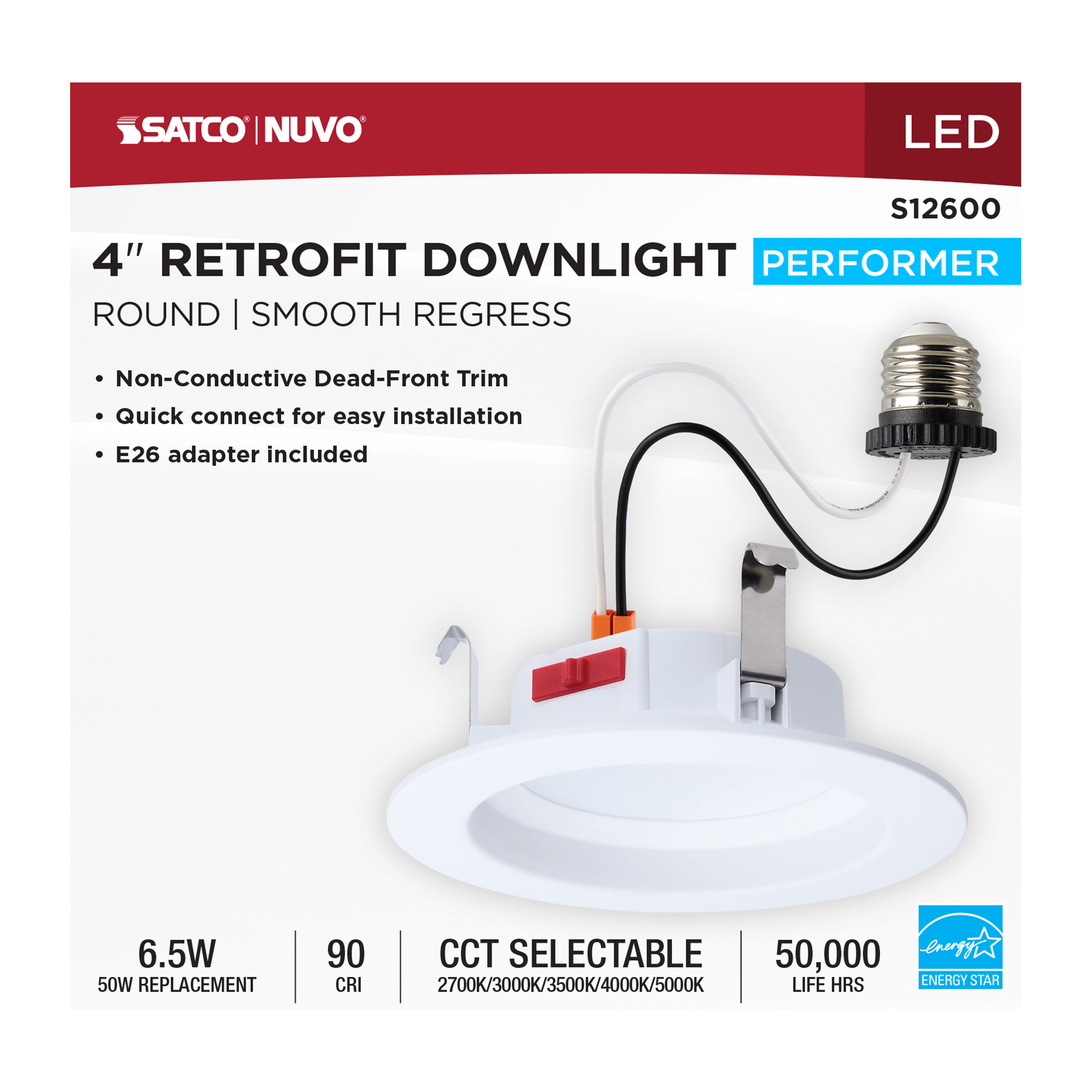 6WLED/DLR/4/5CCT/E/RND/WH - S12600