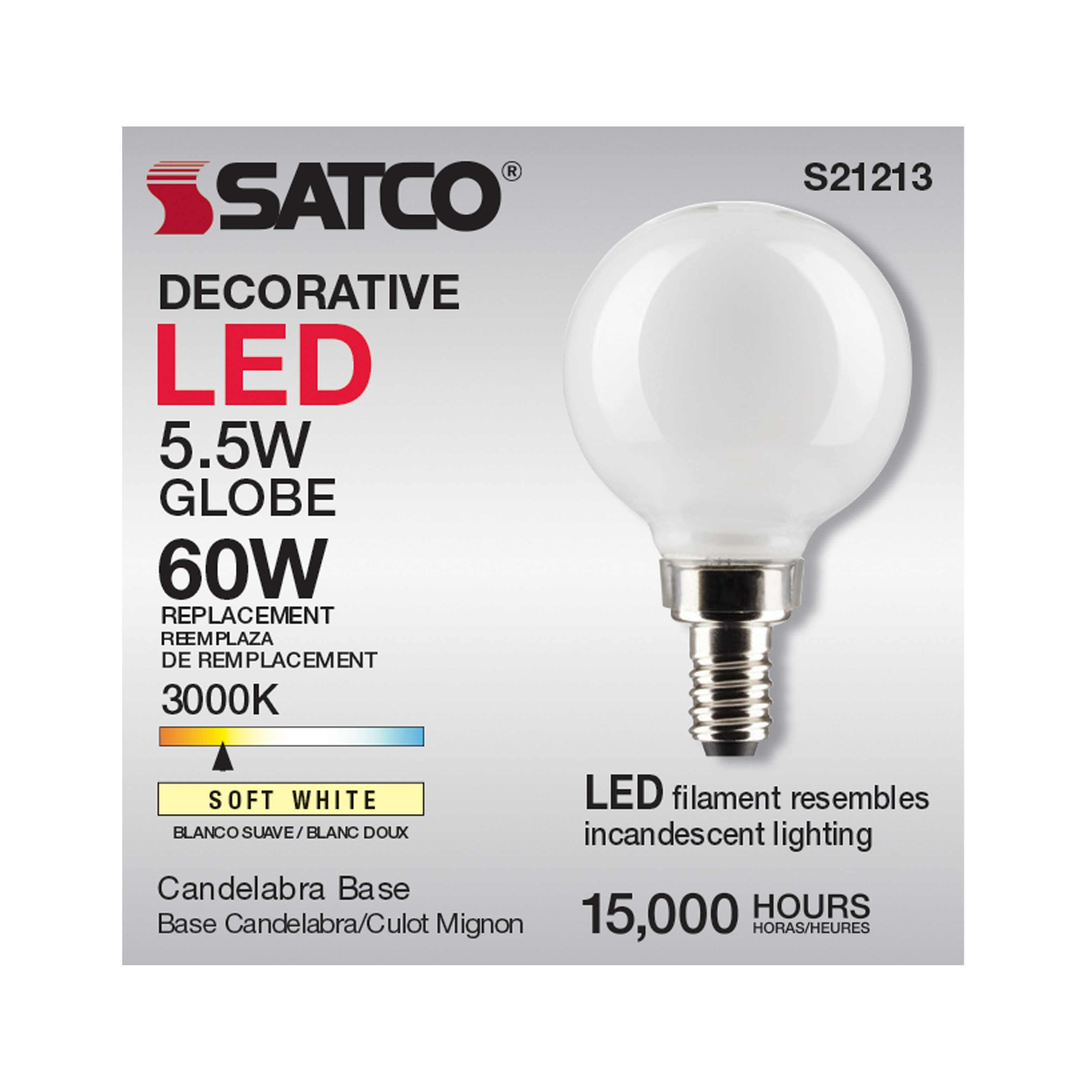 5.5G16.5/LED/WH/930/120V/E12 - S21213