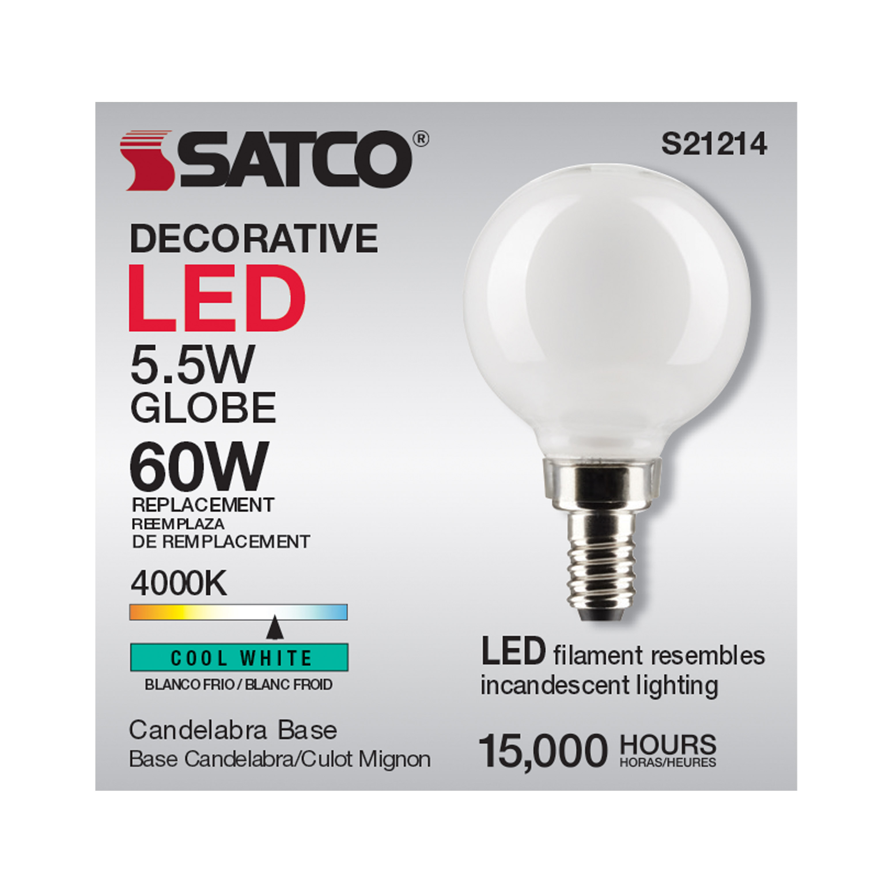 5.5G16.5/LED/WH/940/120V/E12 - S21214