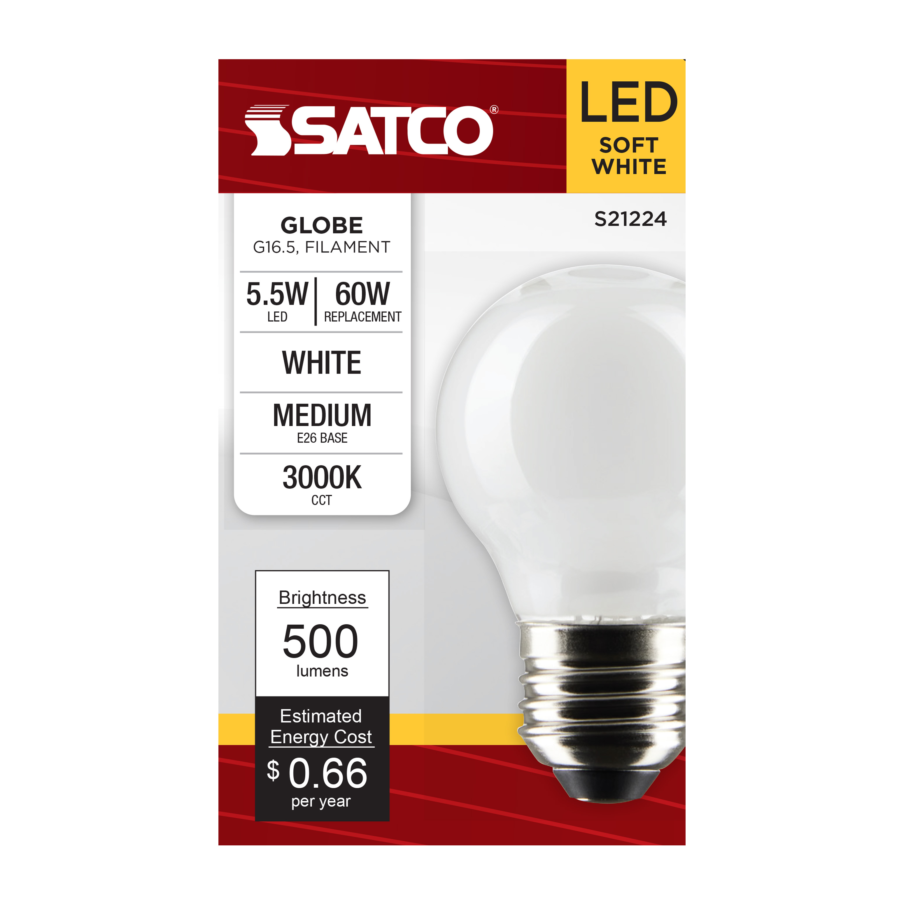5.5G16.5/LED/WH/930/120V/E26 - S21224