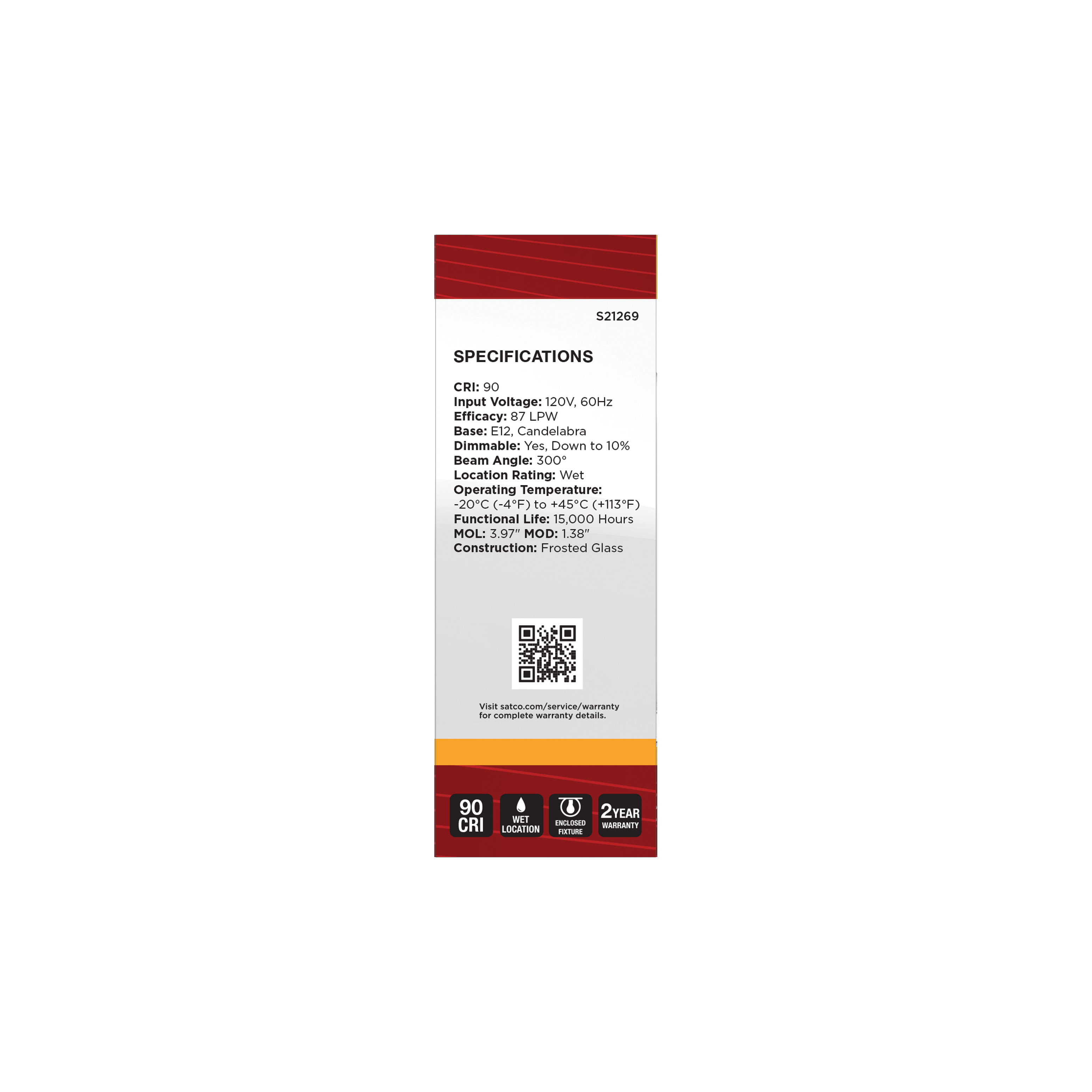 4B11/LED/927/FR/120V/E12 - S21269
