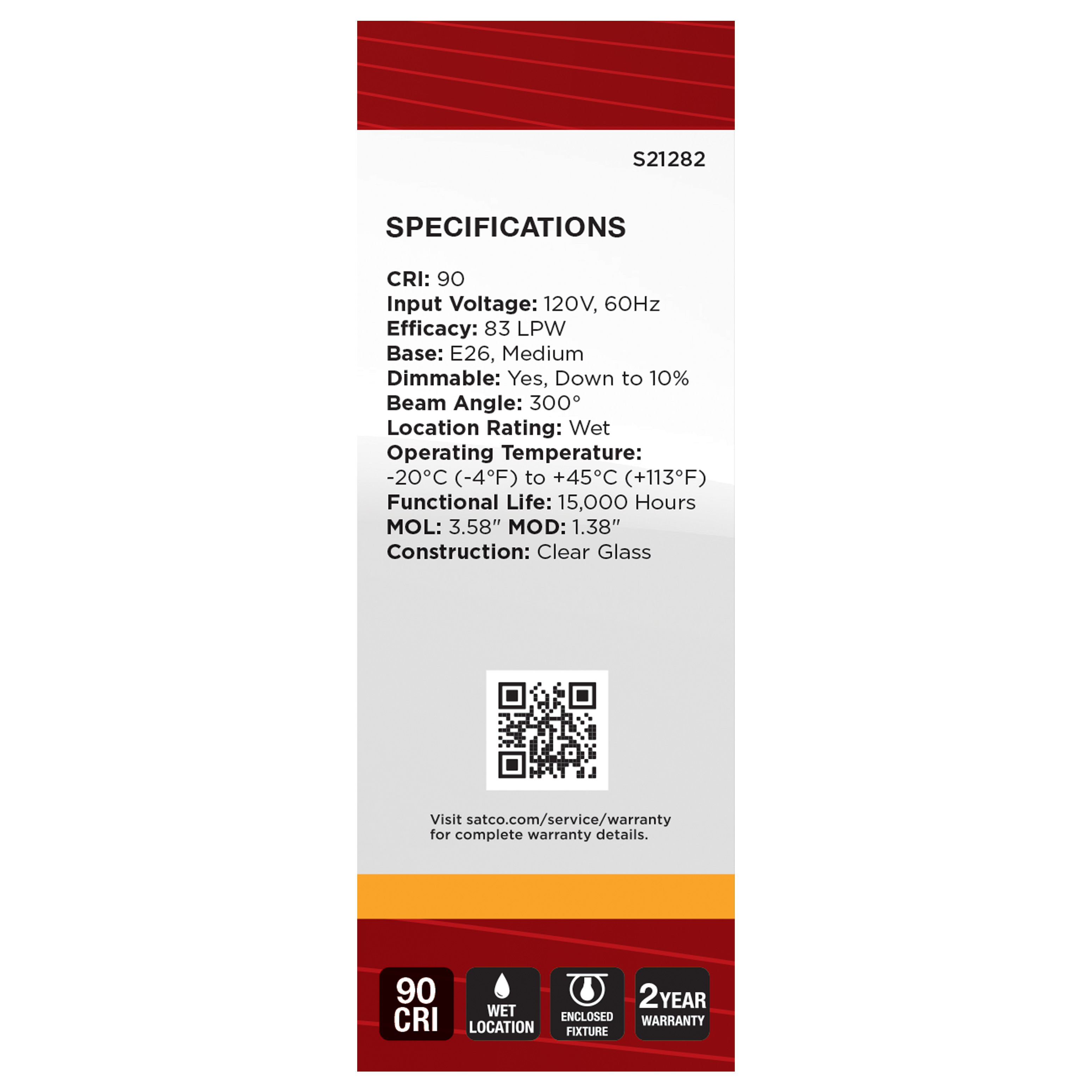 3B11/LED/927/CL/120V/E26 - S21282