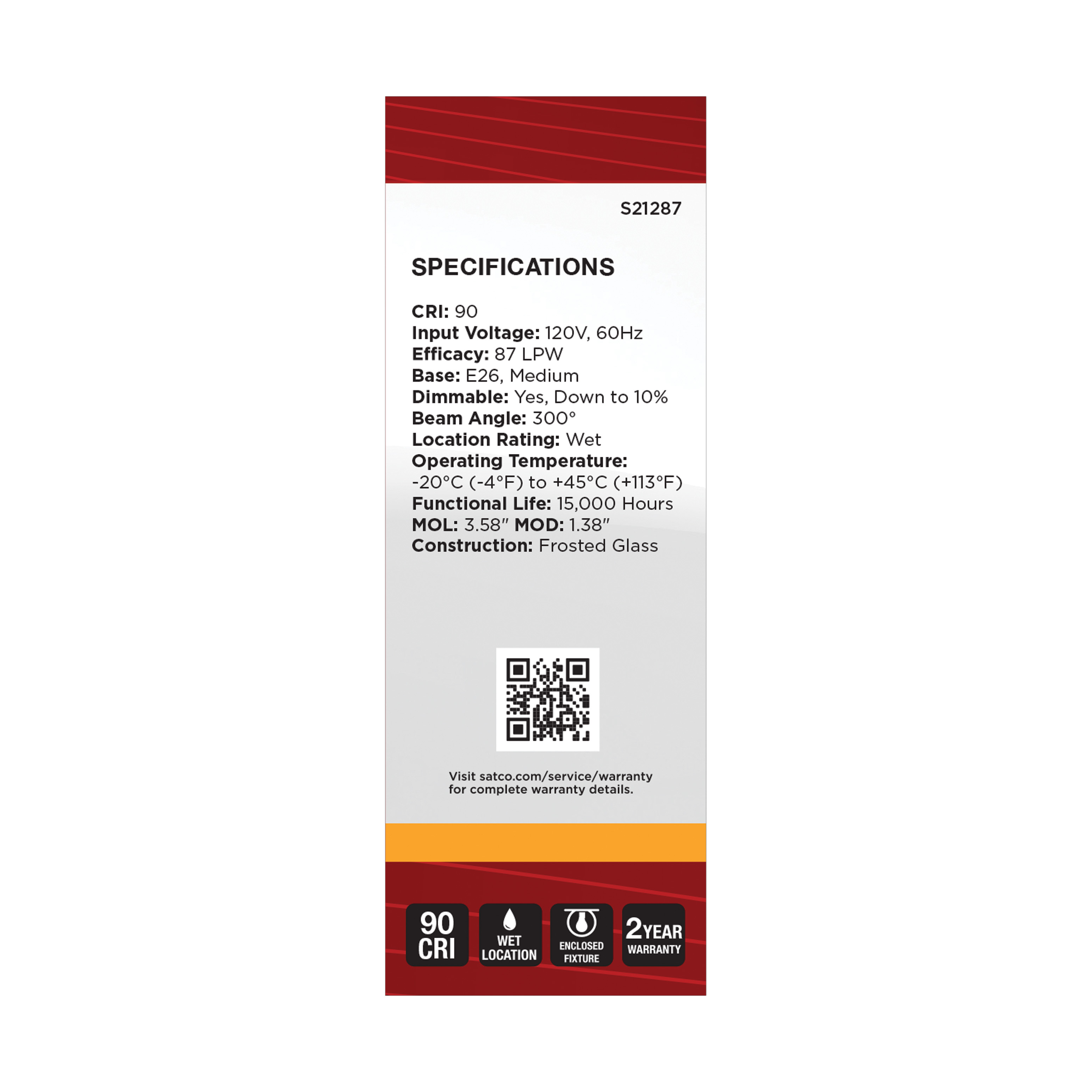 4B11/LED/927/FR/120V/E26 - S21287