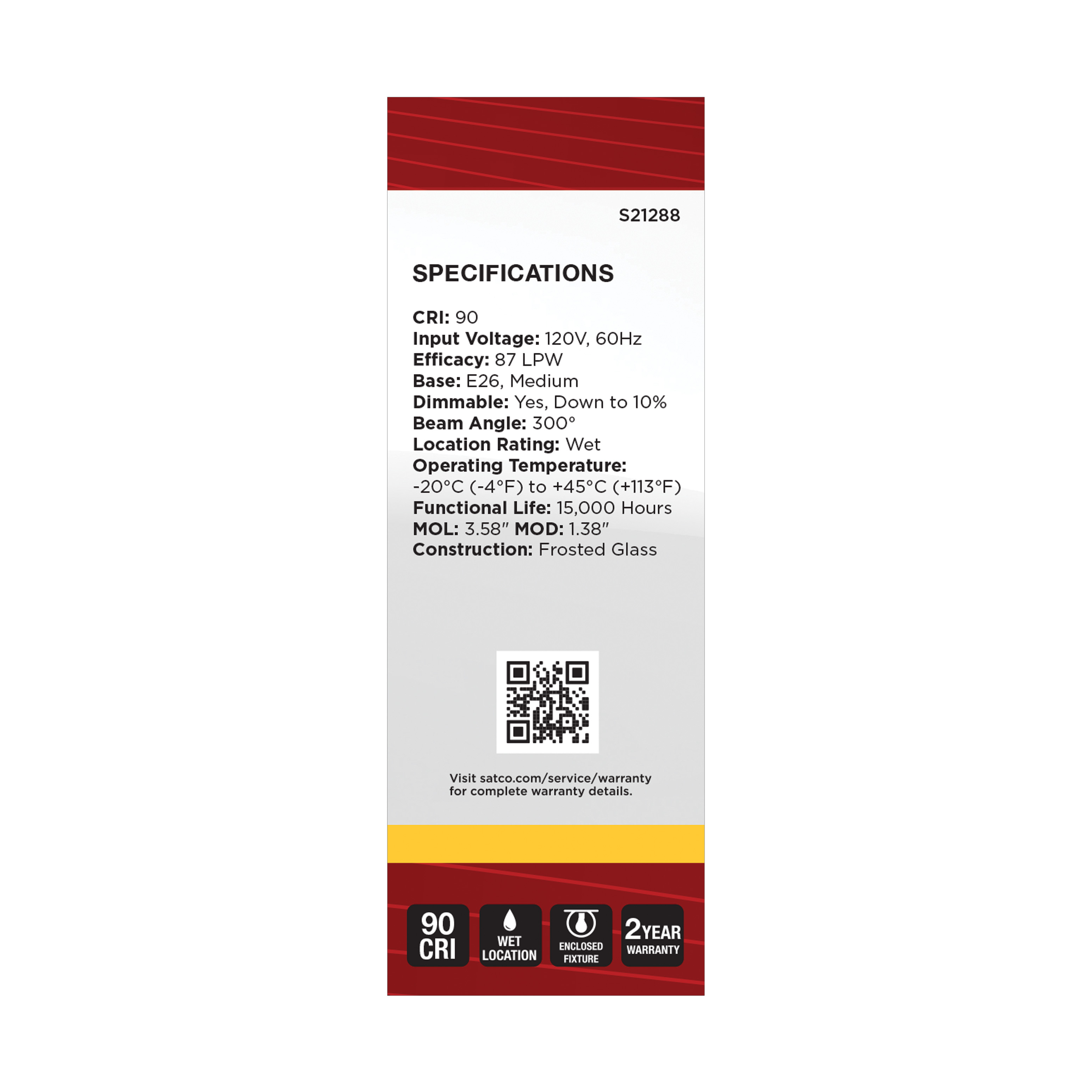 4B11/LED/930/FR/120V/E26 - S21288