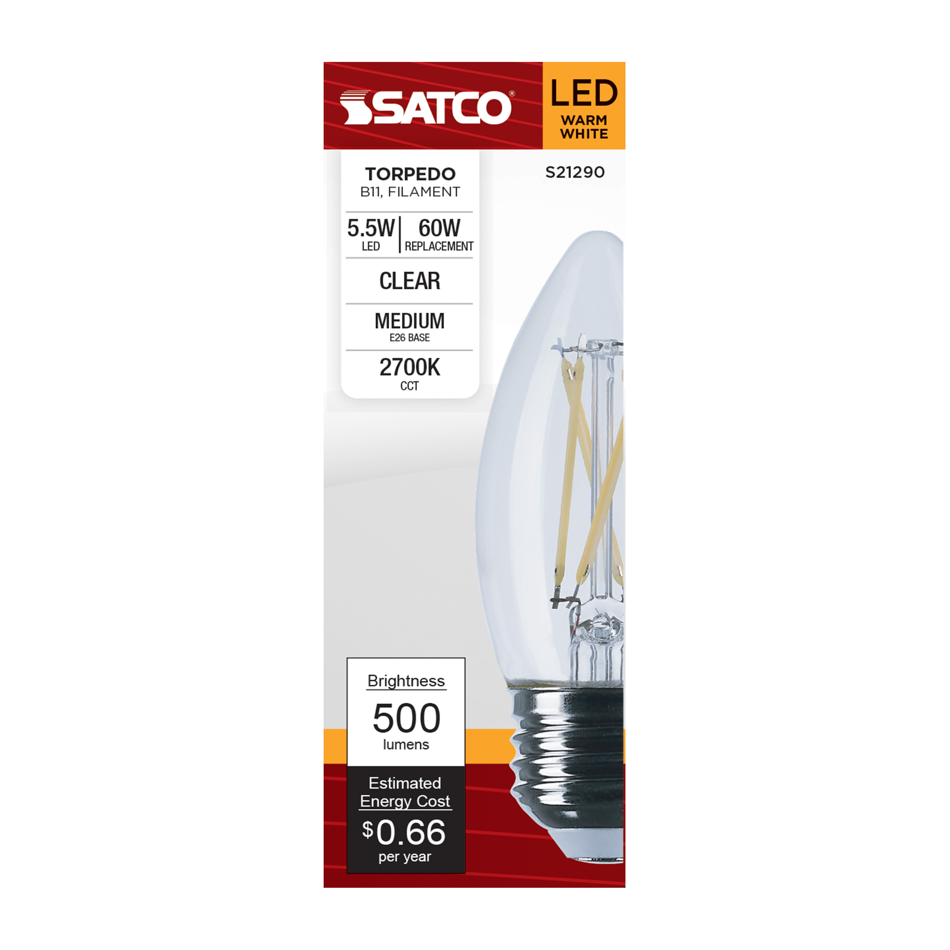 5.5B11/LED/927/CL/120V/E26 - S21290