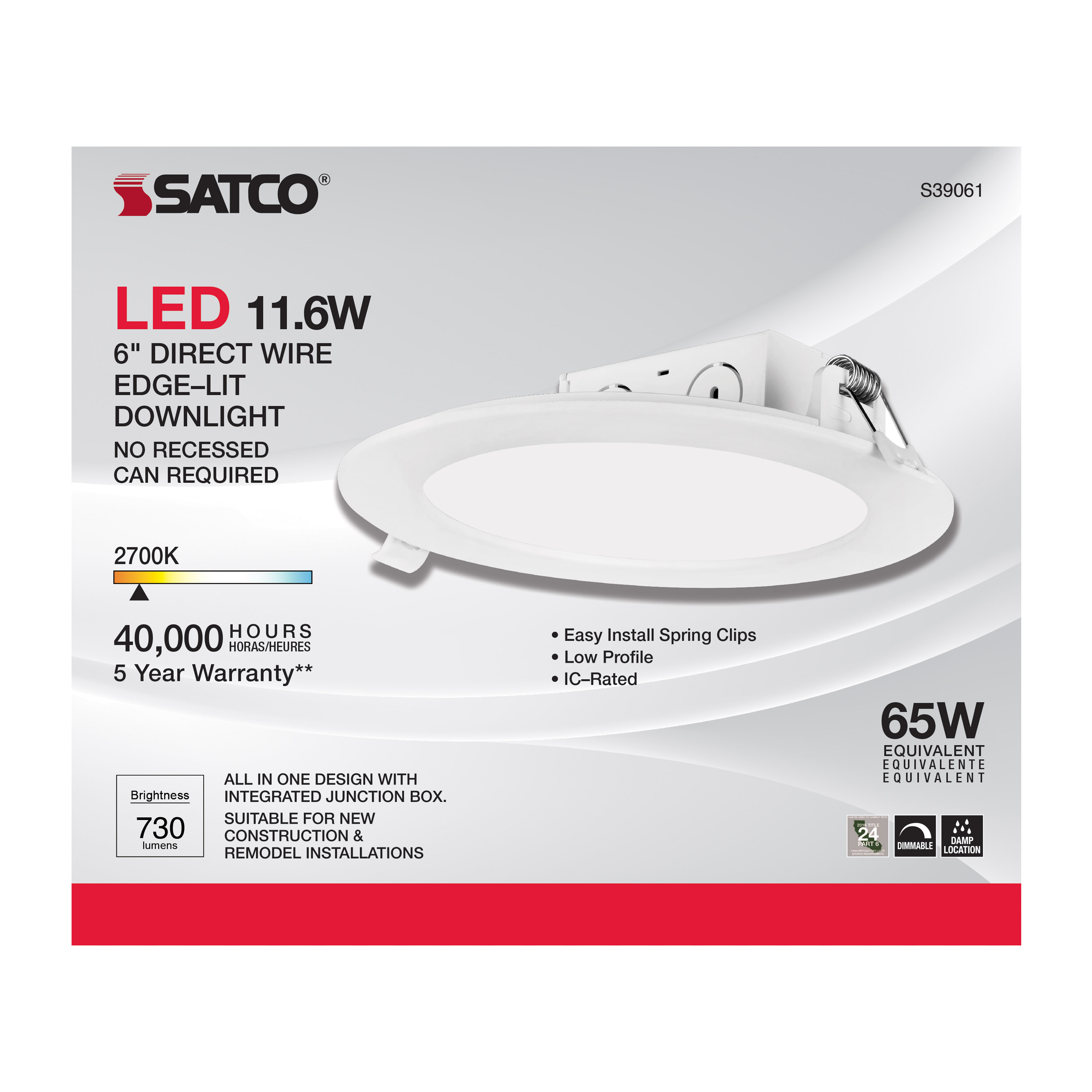 11.6WLED/DW/EL/5-6/27K/120V - S39061
