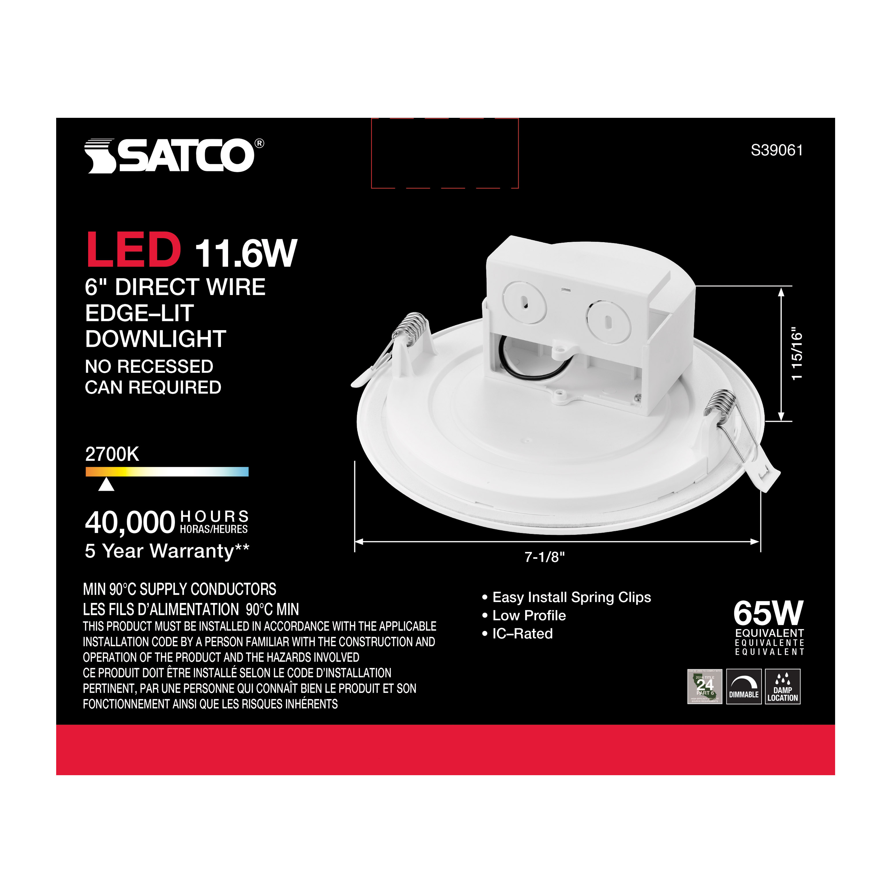 11.6WLED/DW/EL/5-6/27K/120V - S39061