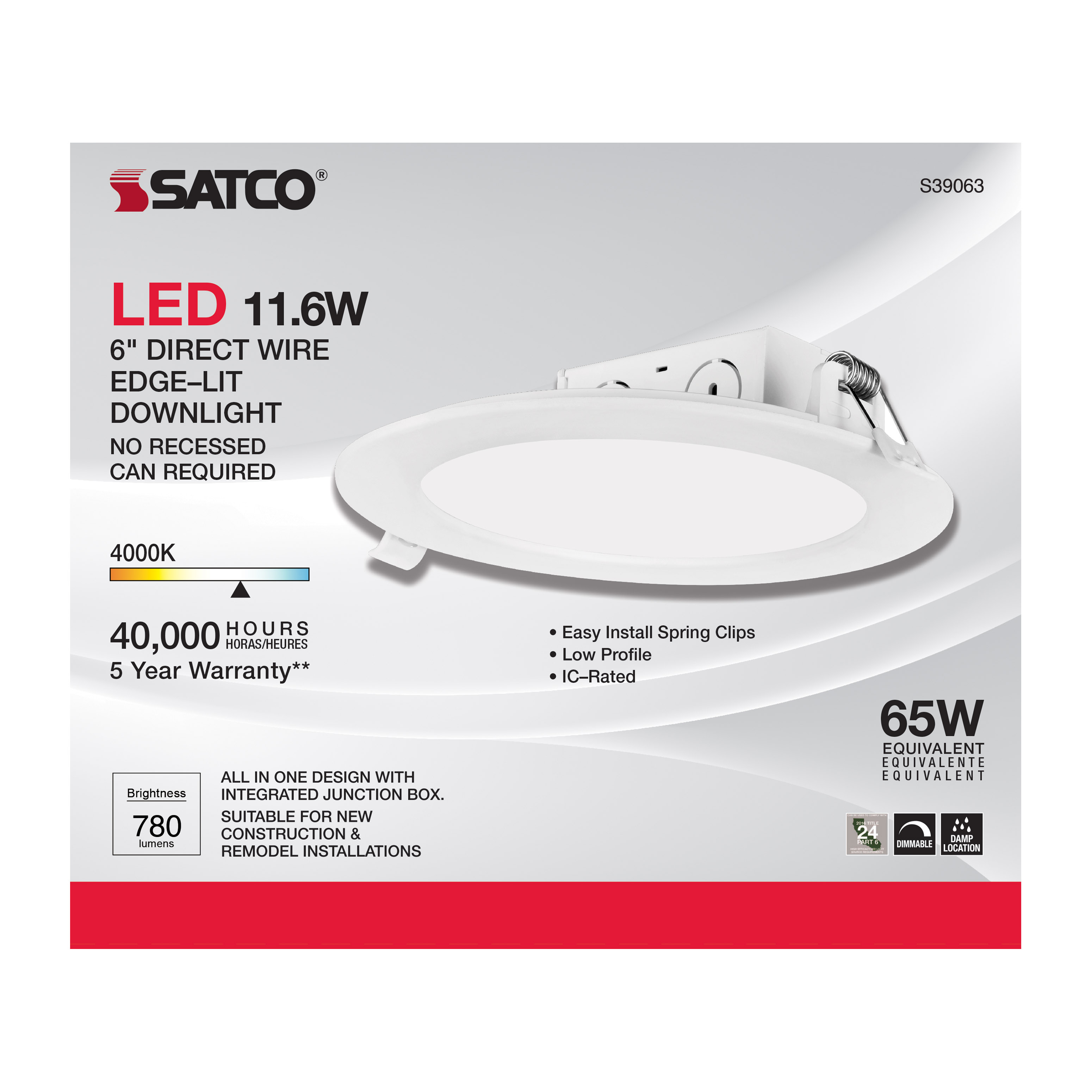 11.6WLED/DW/EL/5-6/40K/120V - S39063