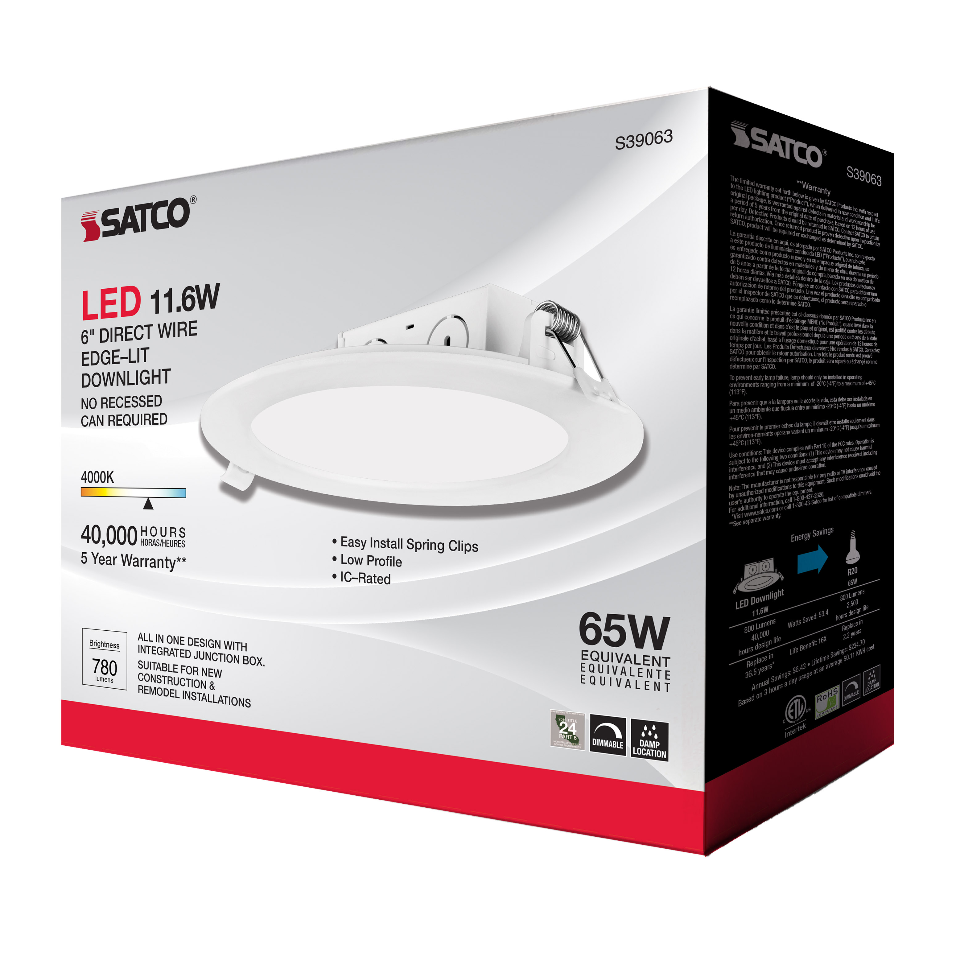 11.6WLED/DW/EL/5-6/40K/120V - S39063