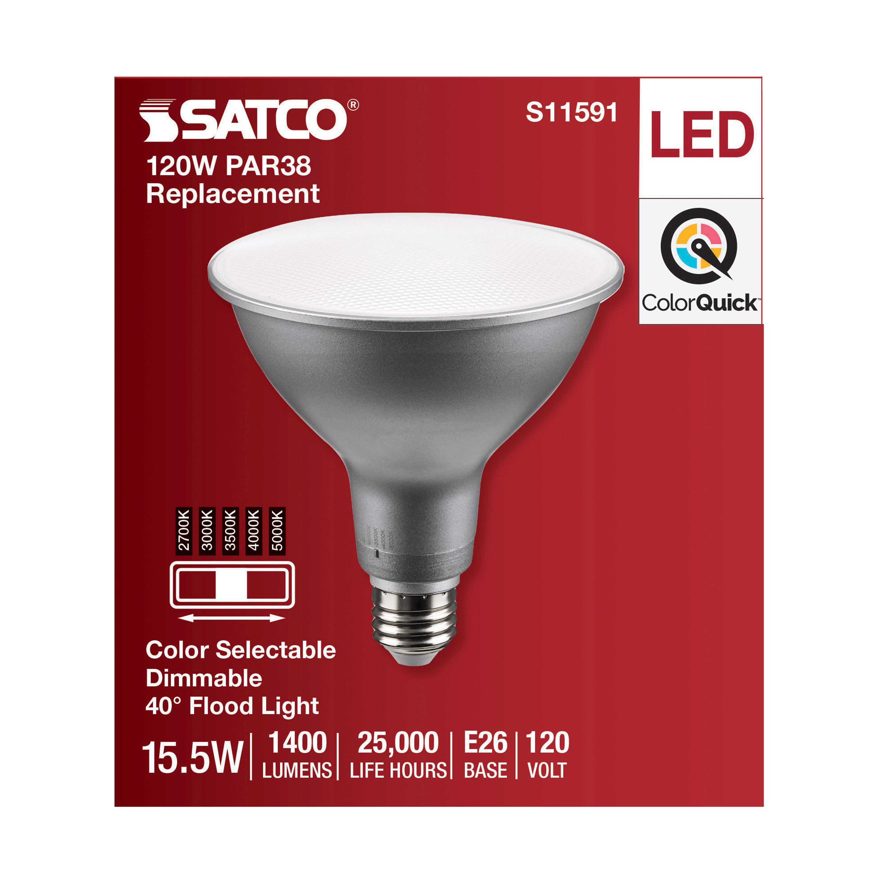 15.5PAR38/LED/5CCT/FL/120V - S11591