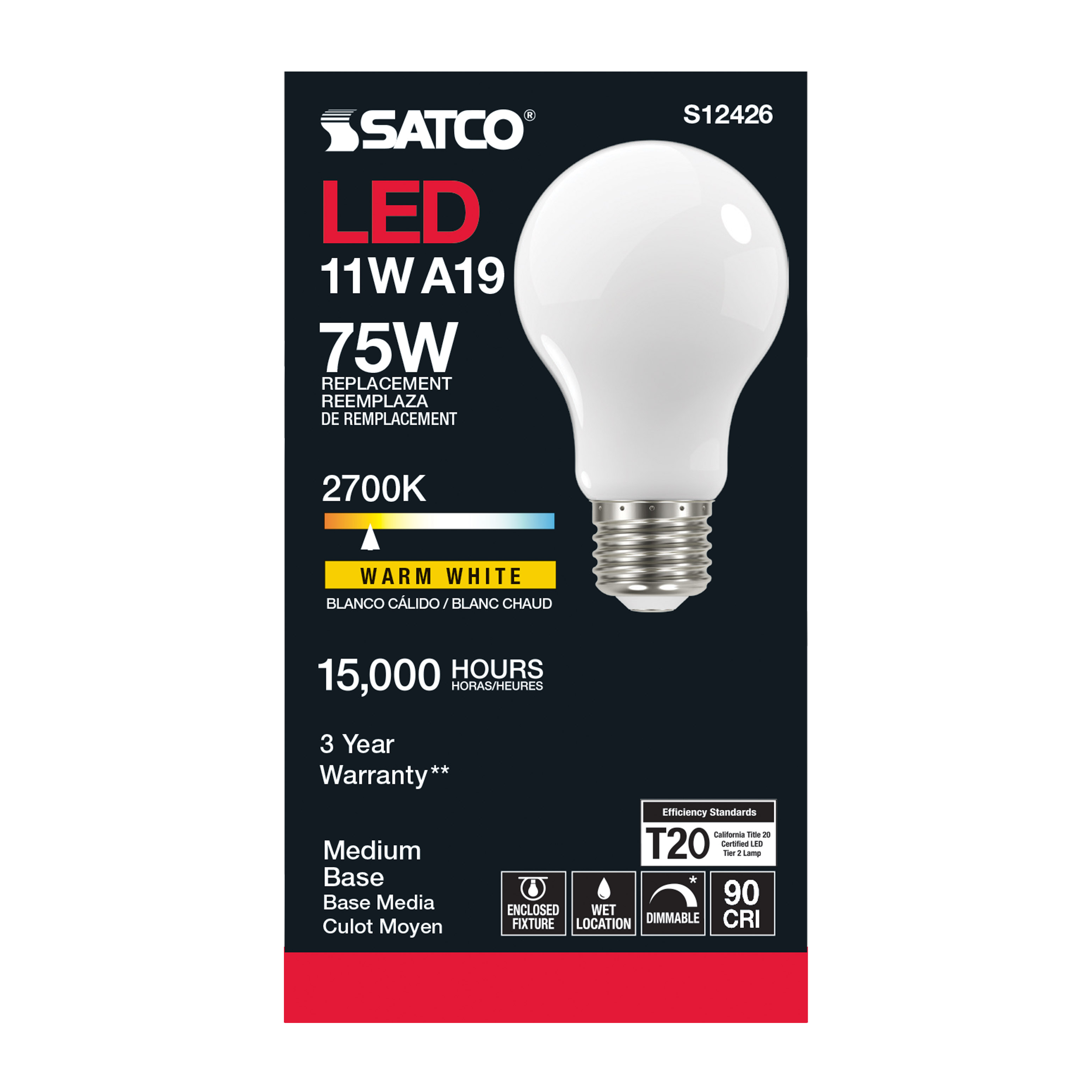 11A19/SW/LED/E26/927/120V - S12426
