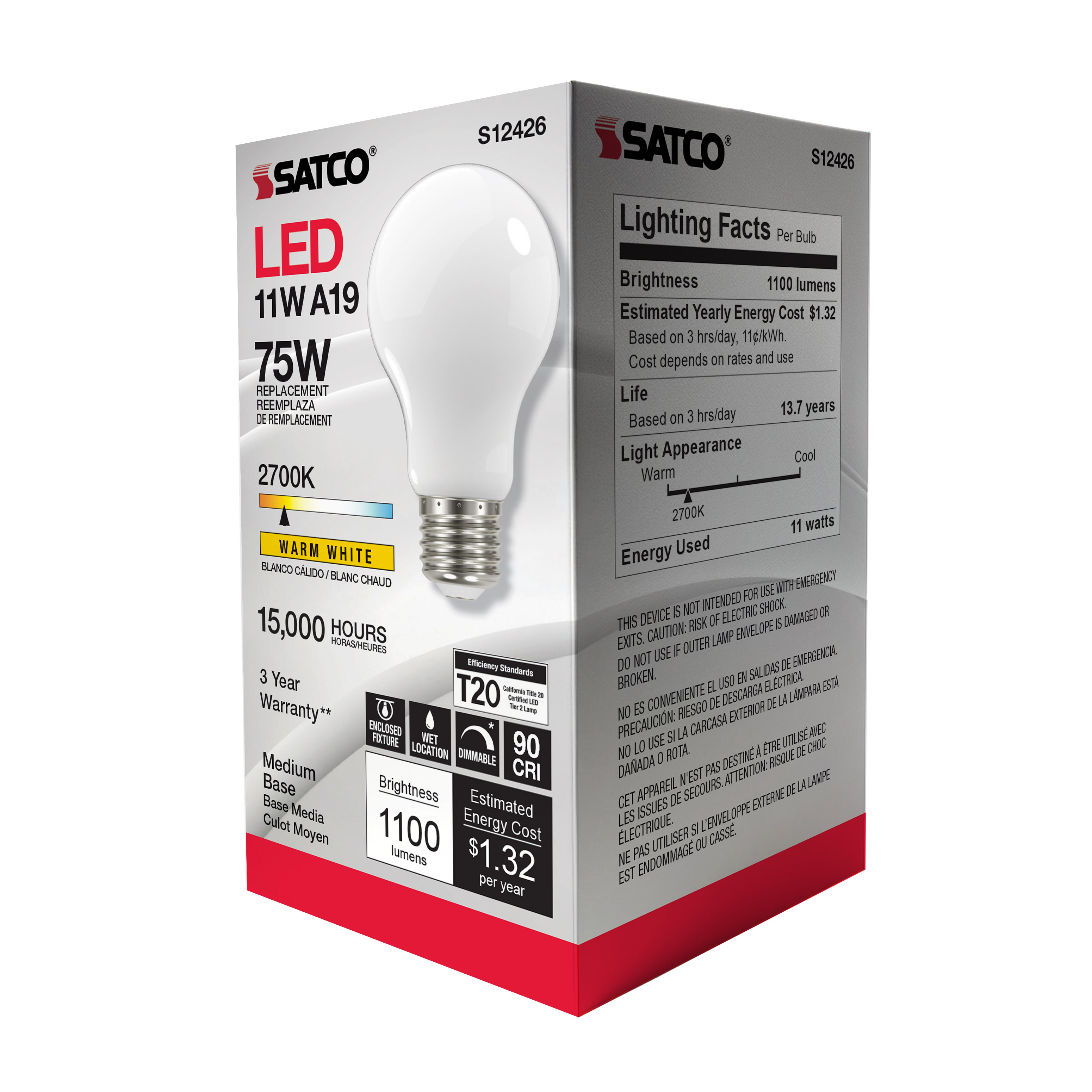 11A19/SW/LED/E26/927/120V - S12426