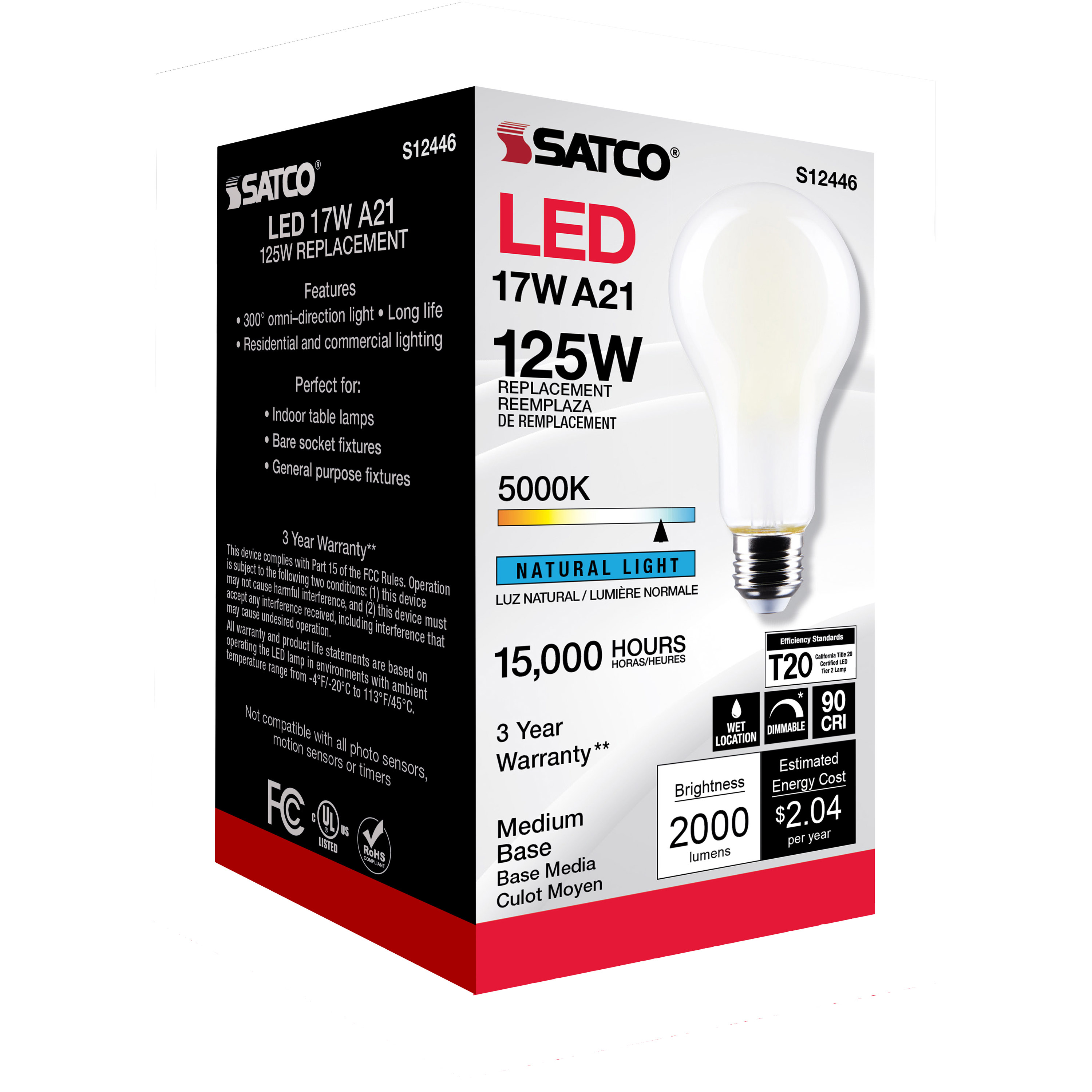17A21/FR/LED/E26/950/120V - S12446