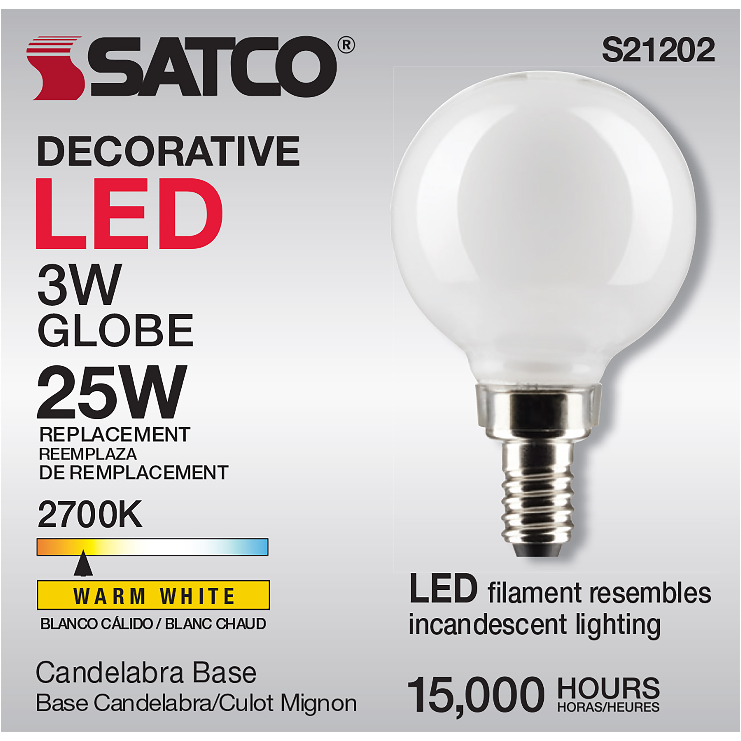3G16.5/LED/WH/927/120V/E12 - S21202
