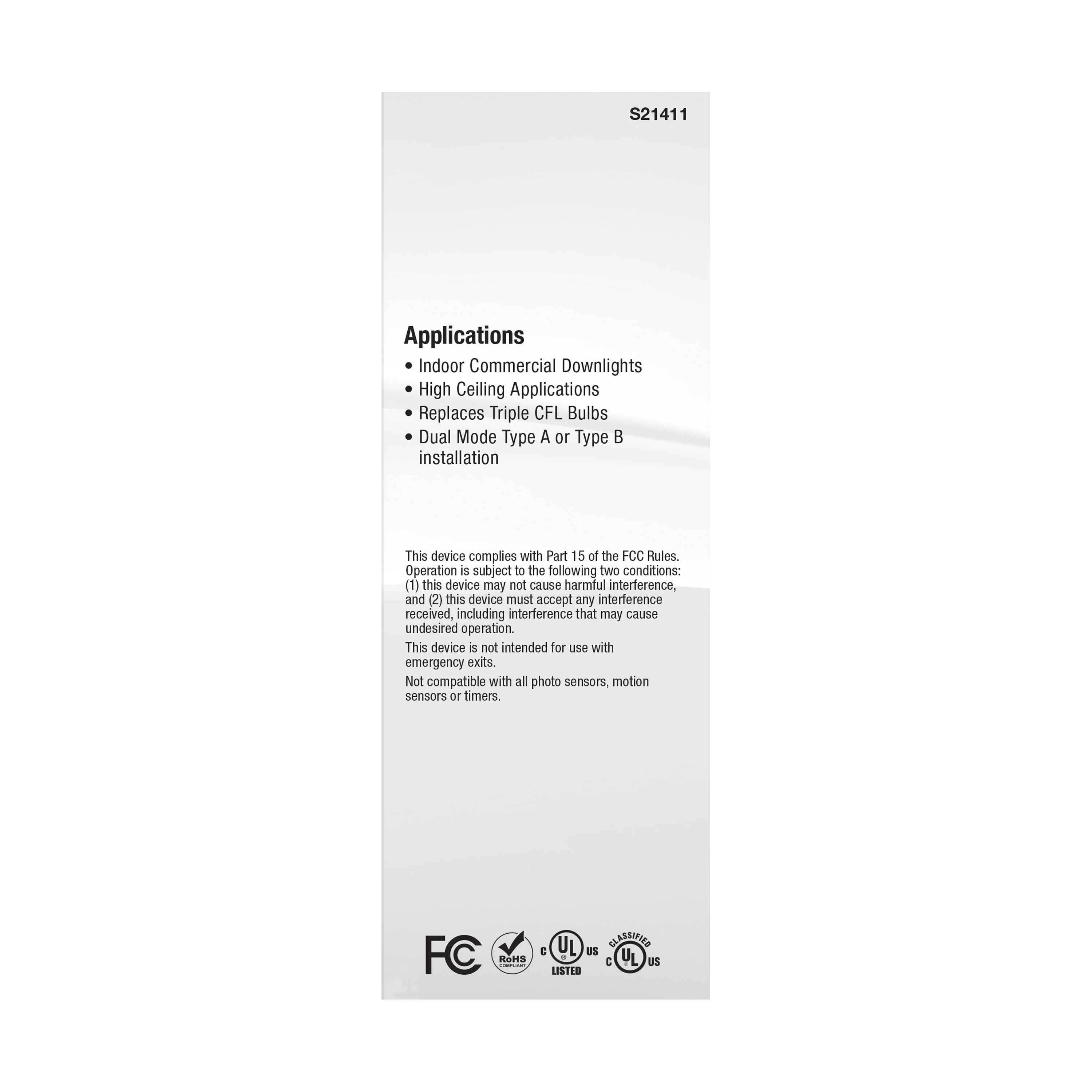 9PL/LED/HV/5CCT/A+B/G24D - S21411
